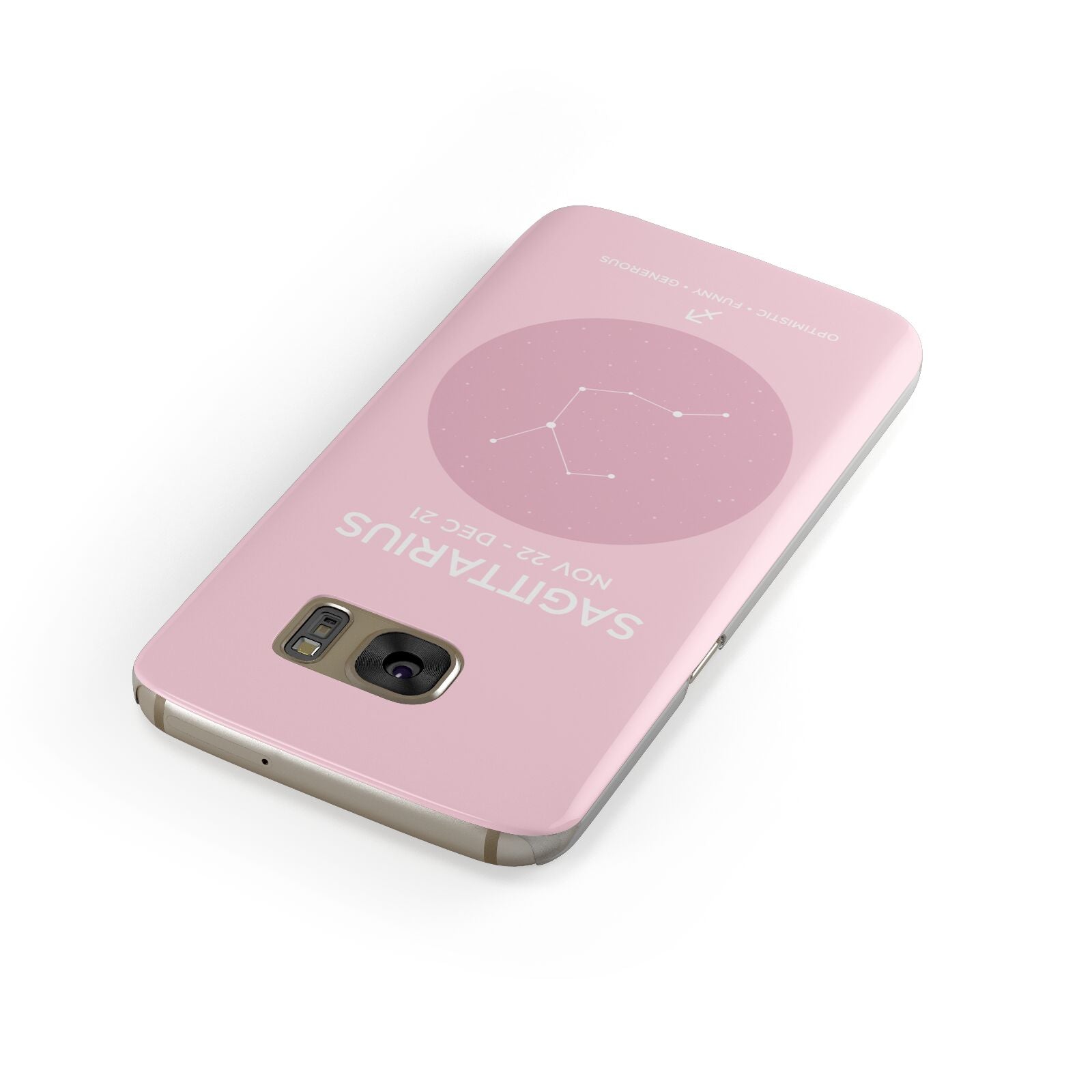 Personalised Pink Constellation Zodiac Sign Samsung Galaxy Case Front Close Up