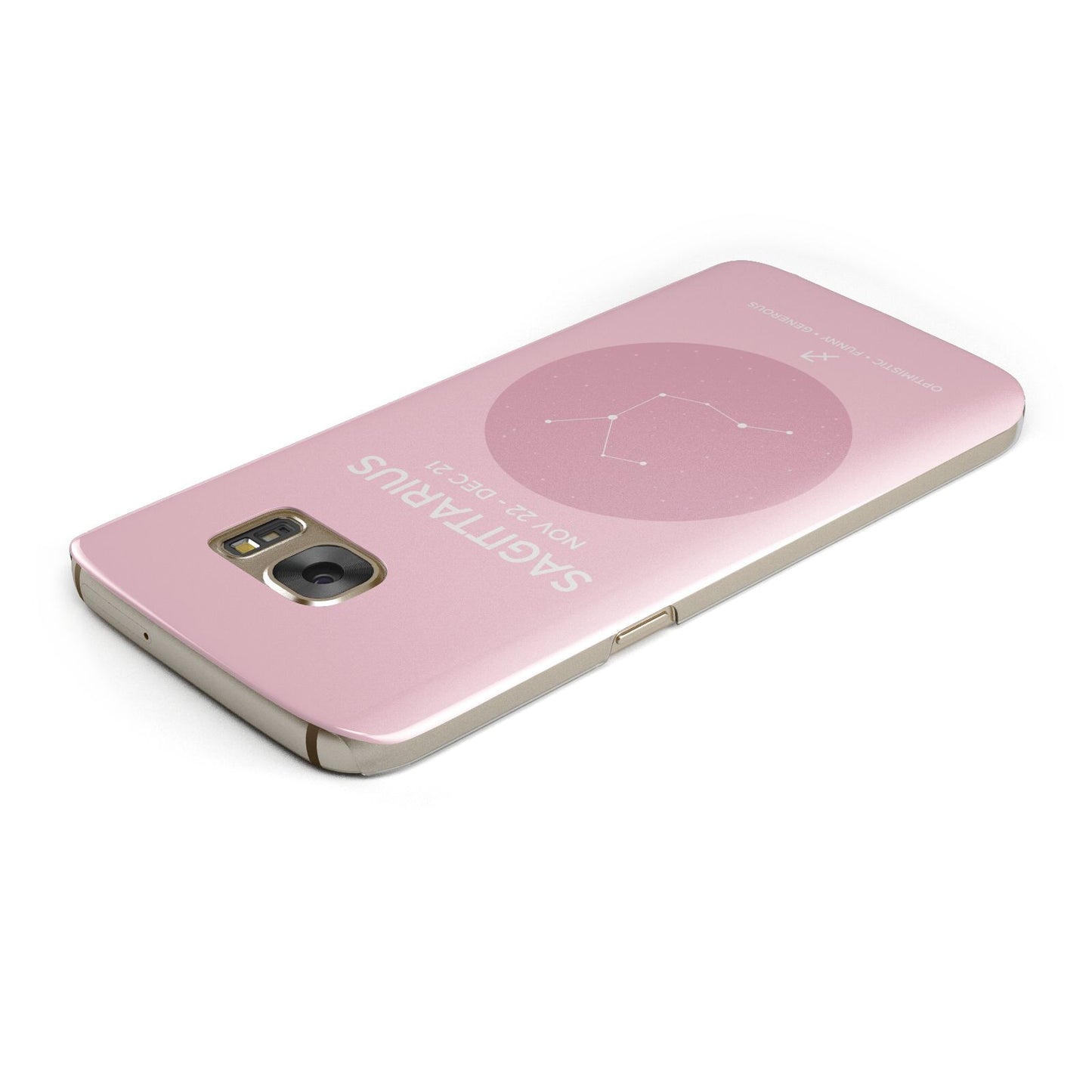 Personalised Pink Constellation Zodiac Sign Samsung Galaxy Case Top Cutout