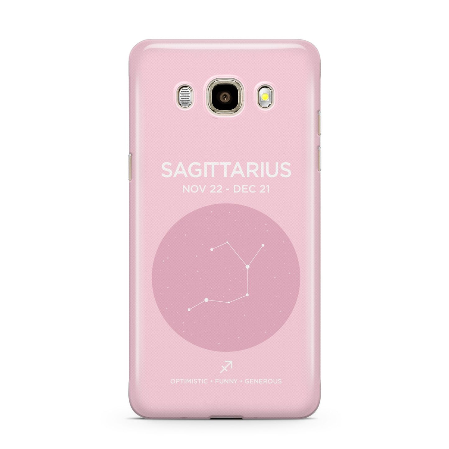 Personalised Pink Constellation Zodiac Sign Samsung Galaxy J7 2016 Case on gold phone