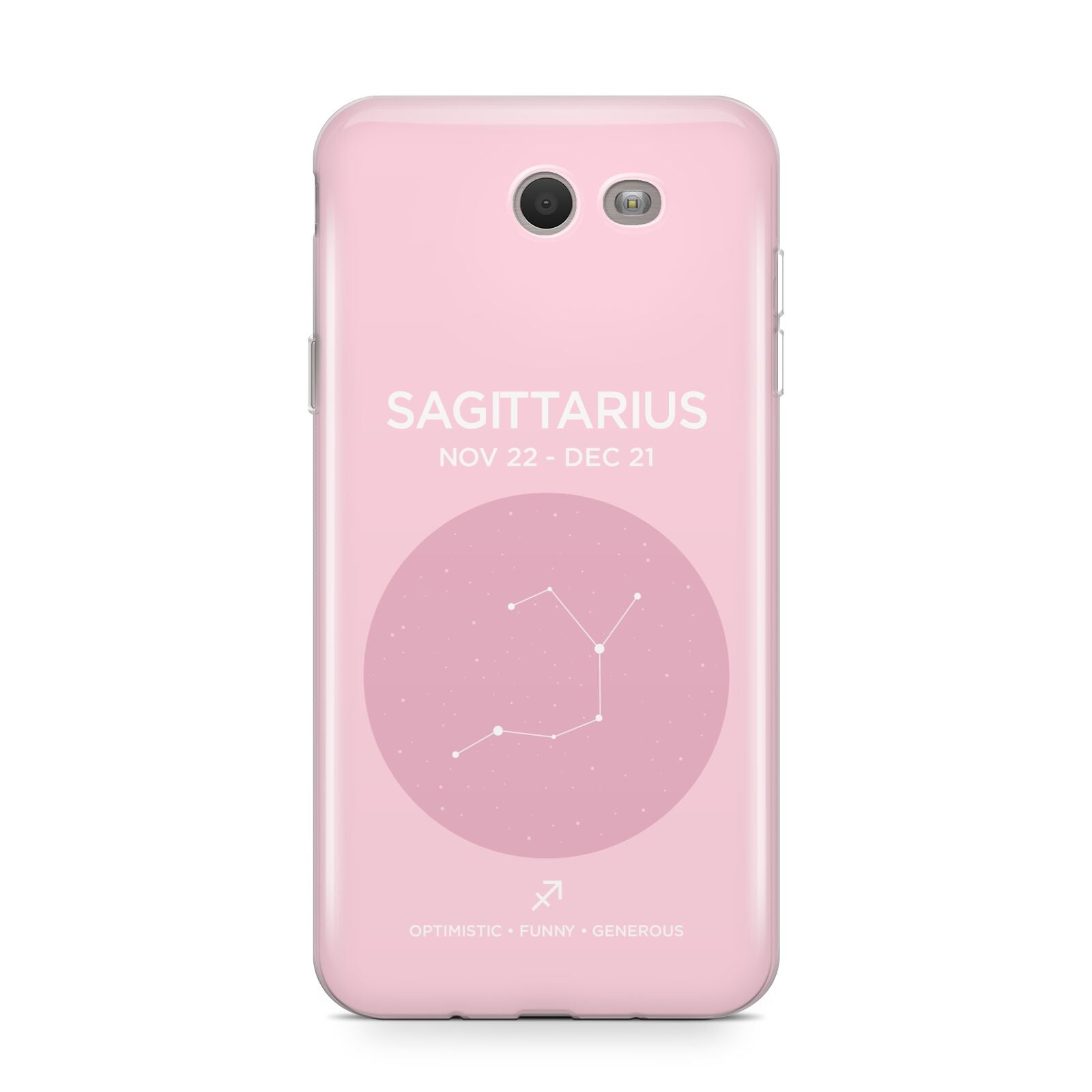 Personalised Pink Constellation Zodiac Sign Samsung Galaxy J7 2017 Case