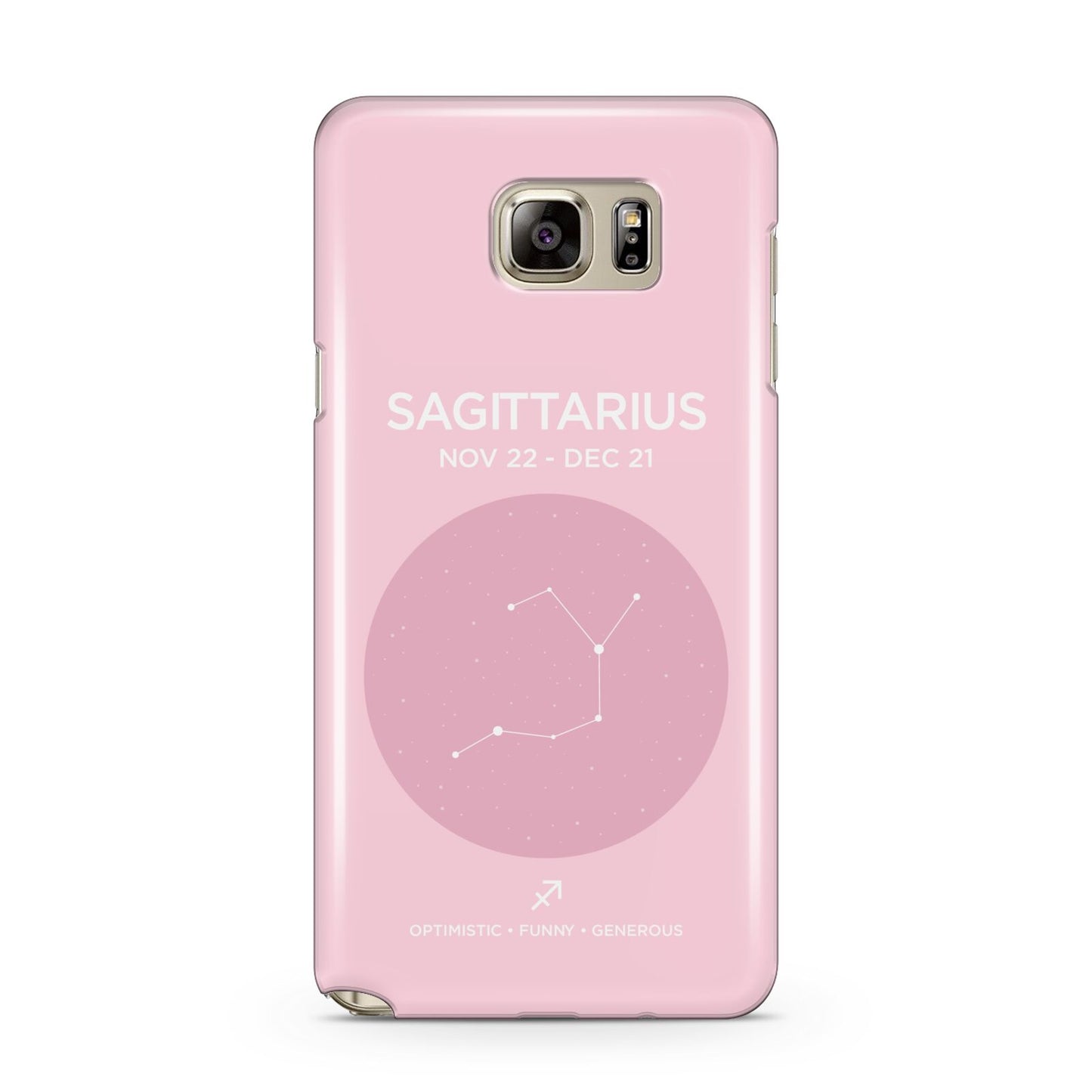 Personalised Pink Constellation Zodiac Sign Samsung Galaxy Note 5 Case