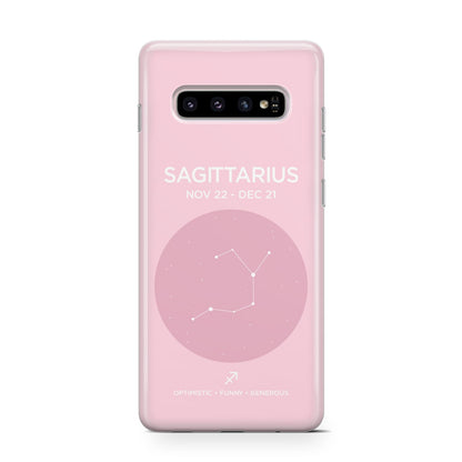 Personalised Pink Constellation Zodiac Sign Samsung Galaxy S10 Case