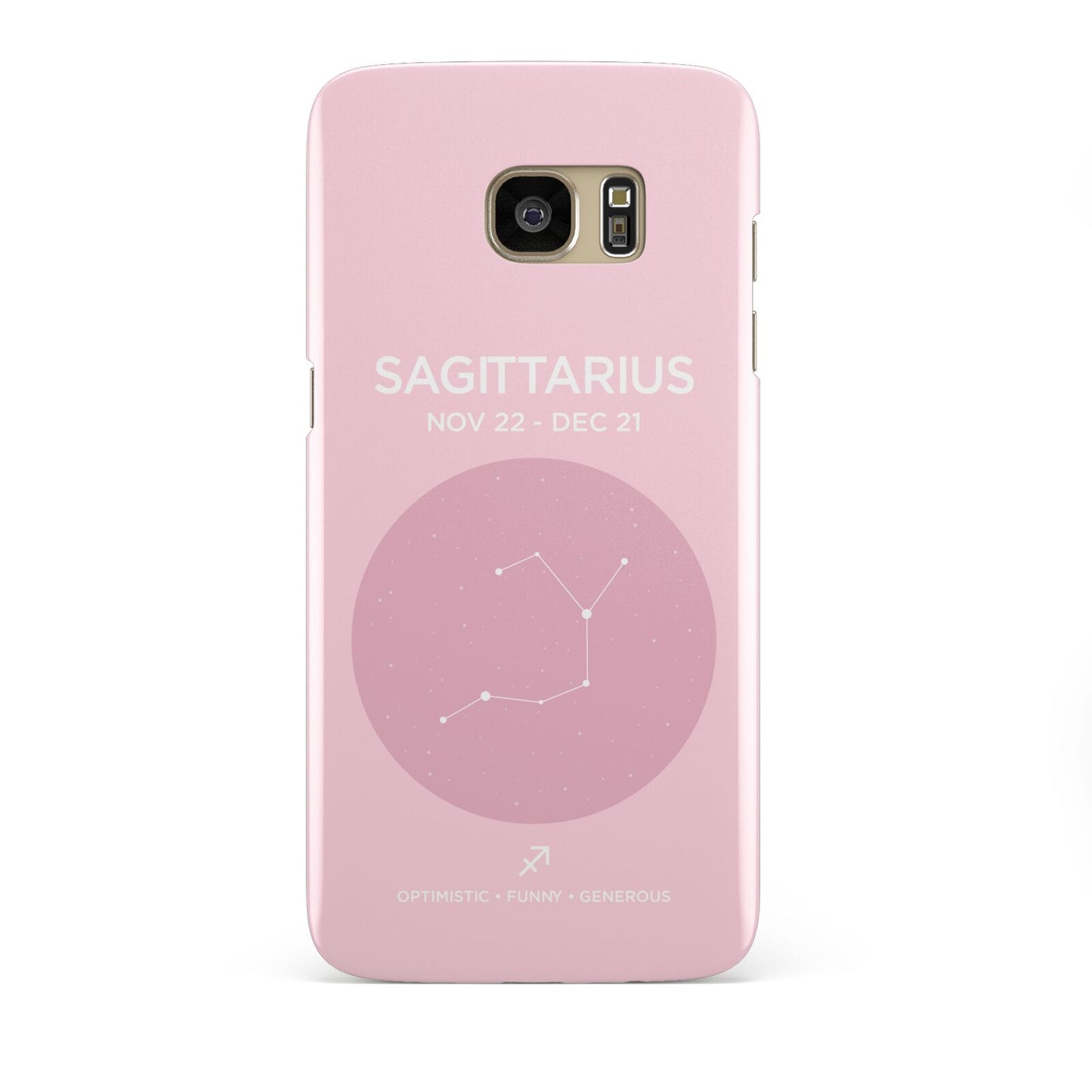 Personalised Pink Constellation Zodiac Sign Samsung Galaxy S7 Edge Case