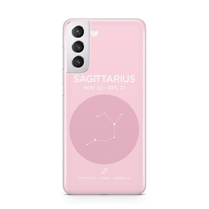 Personalised Pink Constellation Zodiac Sign Samsung S21 Case