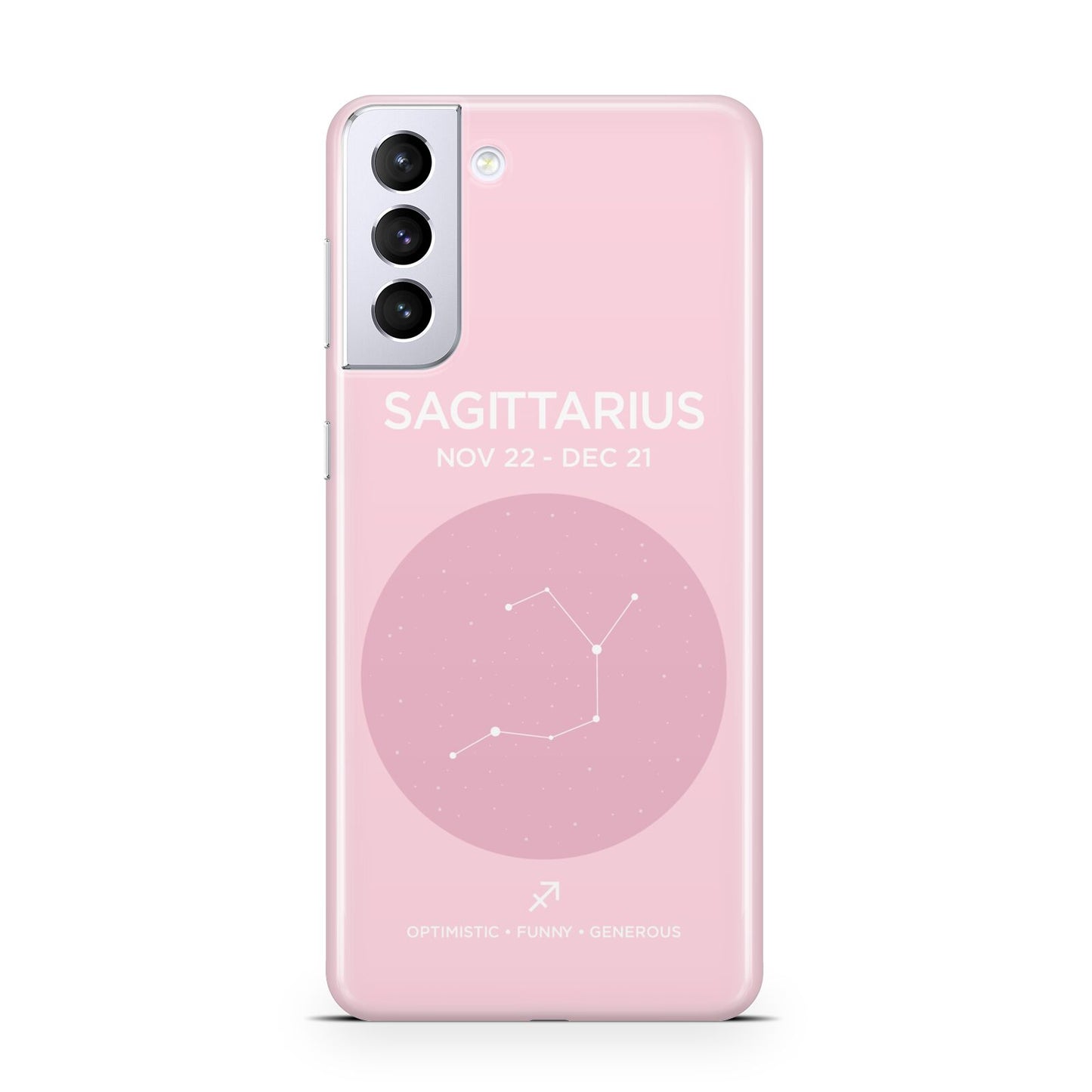 Personalised Pink Constellation Zodiac Sign Samsung S21 Plus Case