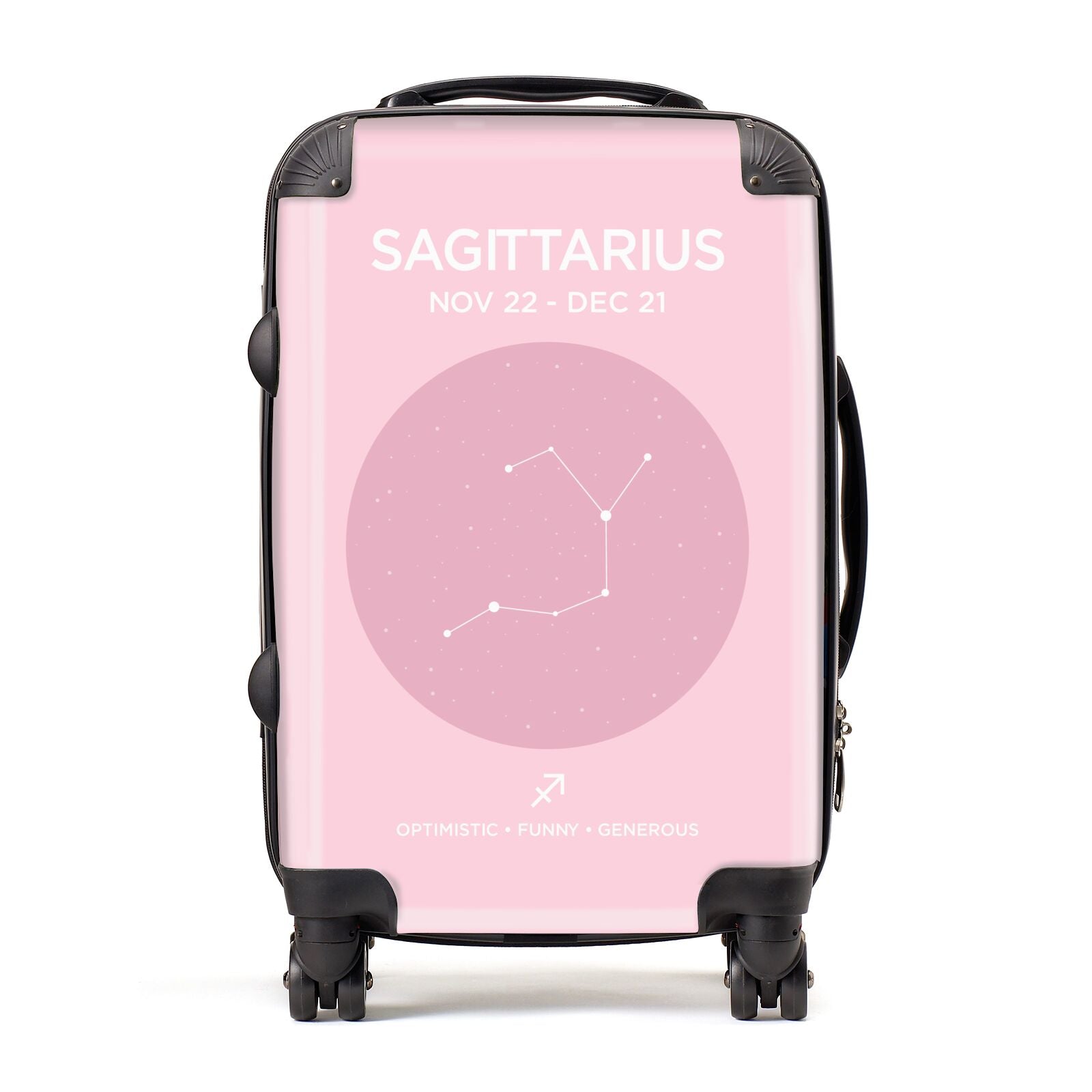 Personalised Pink Constellation Zodiac Sign Suitcase