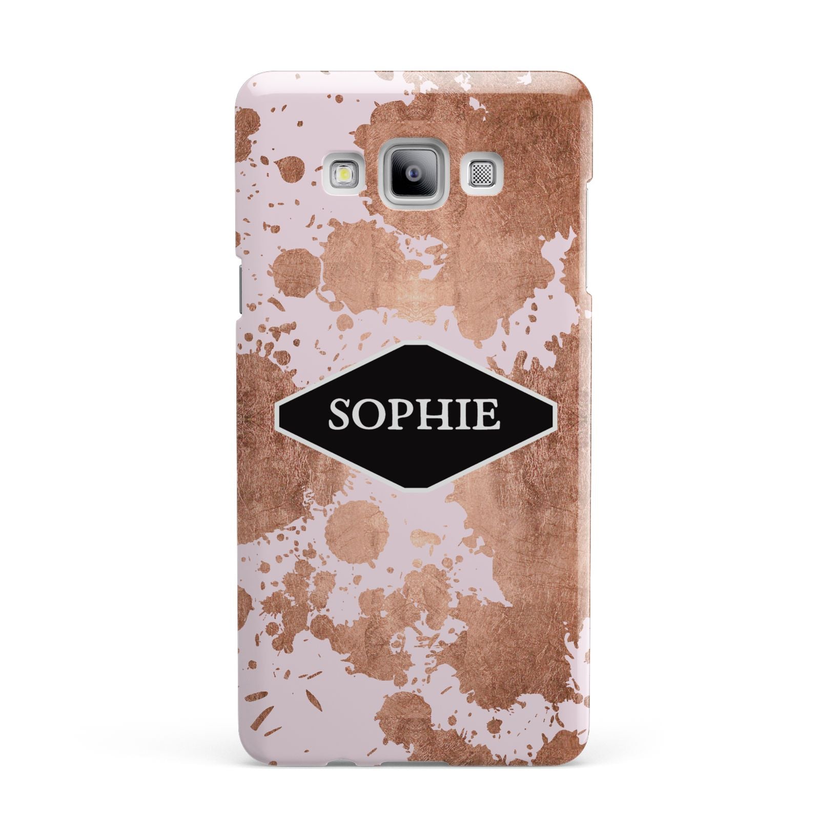 Personalised Pink Copper Splatter Name Samsung Galaxy A7 2015 Case