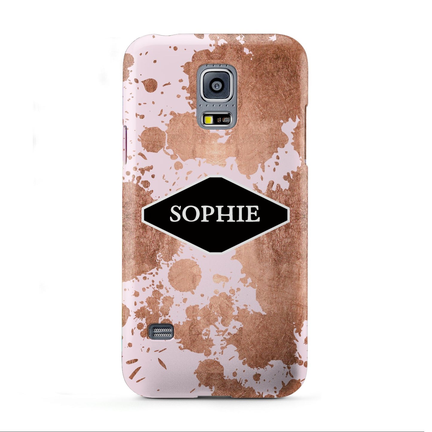 Personalised Pink Copper Splatter Name Samsung Galaxy S5 Mini Case