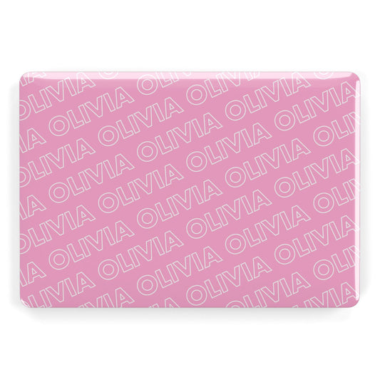 Personalised Pink Diagonal Name Apple MacBook Case