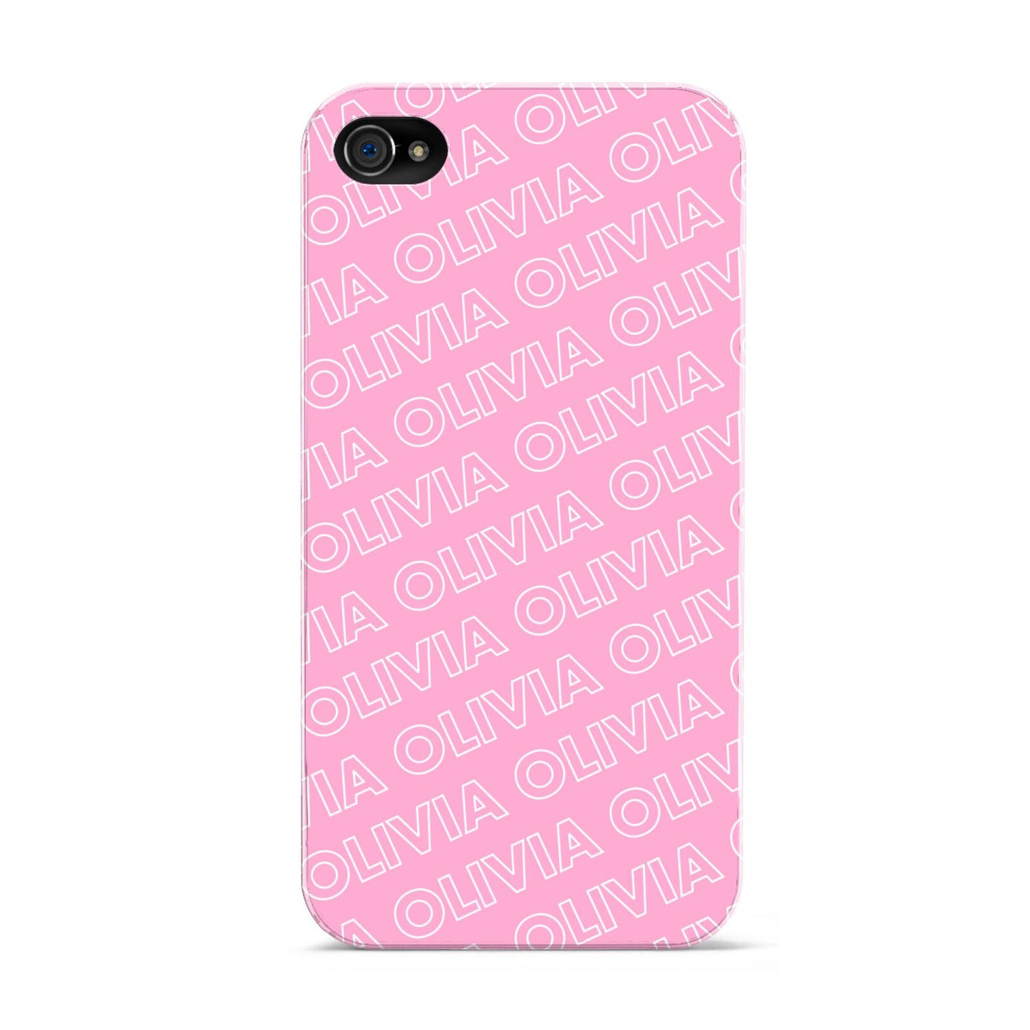 Personalised Pink Diagonal Name Apple iPhone 4s Case