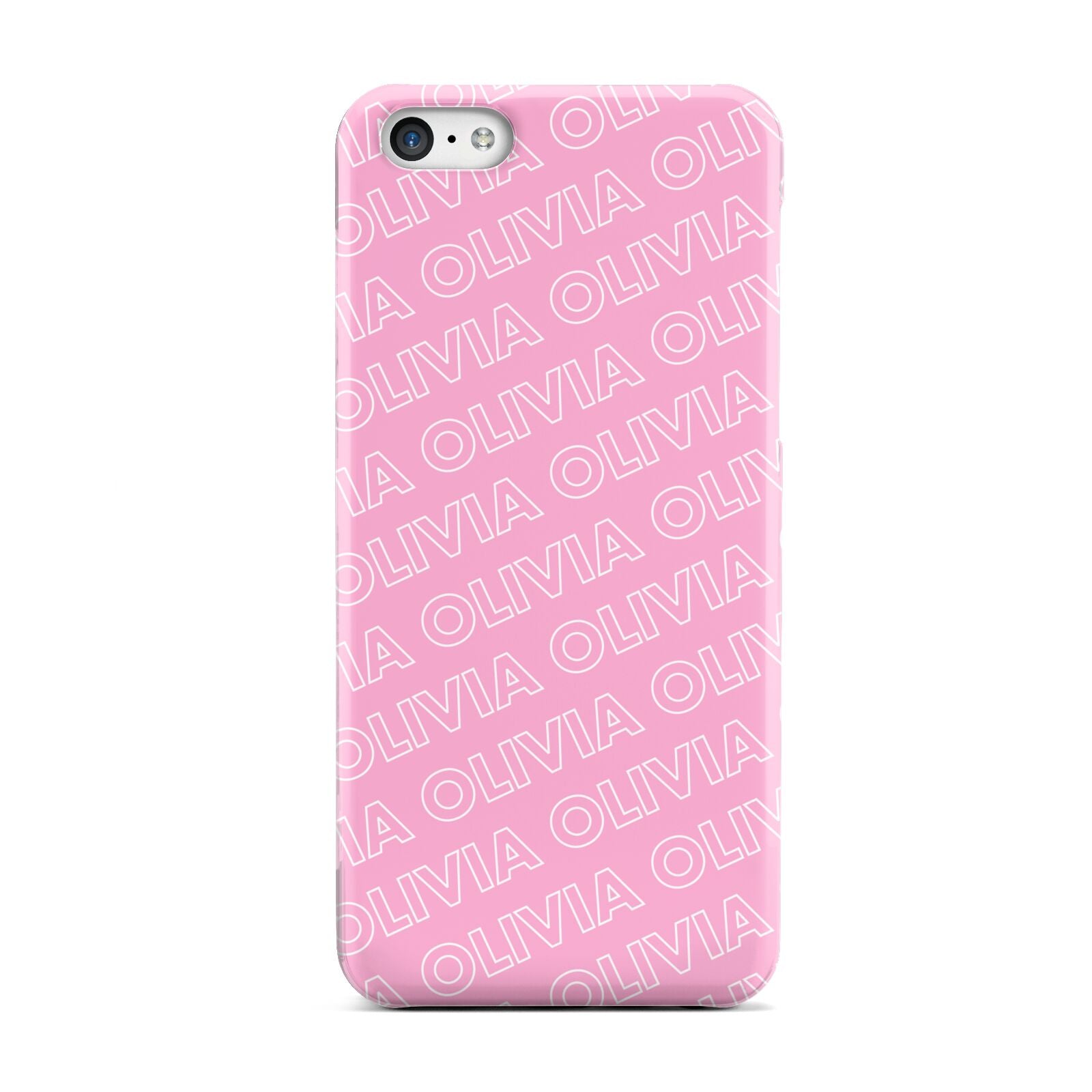 Personalised Pink Diagonal Name Apple iPhone 5c Case