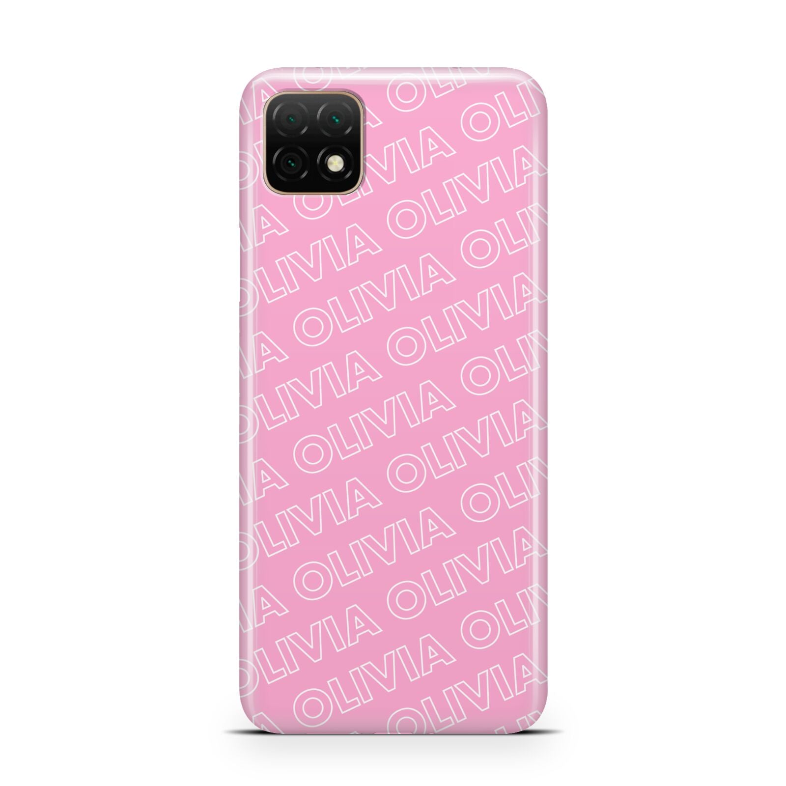 Personalised Pink Diagonal Name Huawei Enjoy 20 Phone Case