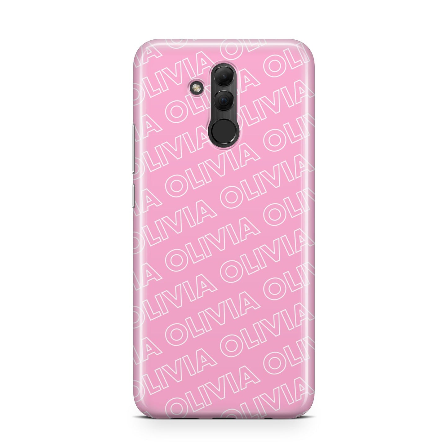 Personalised Pink Diagonal Name Huawei Mate 20 Lite