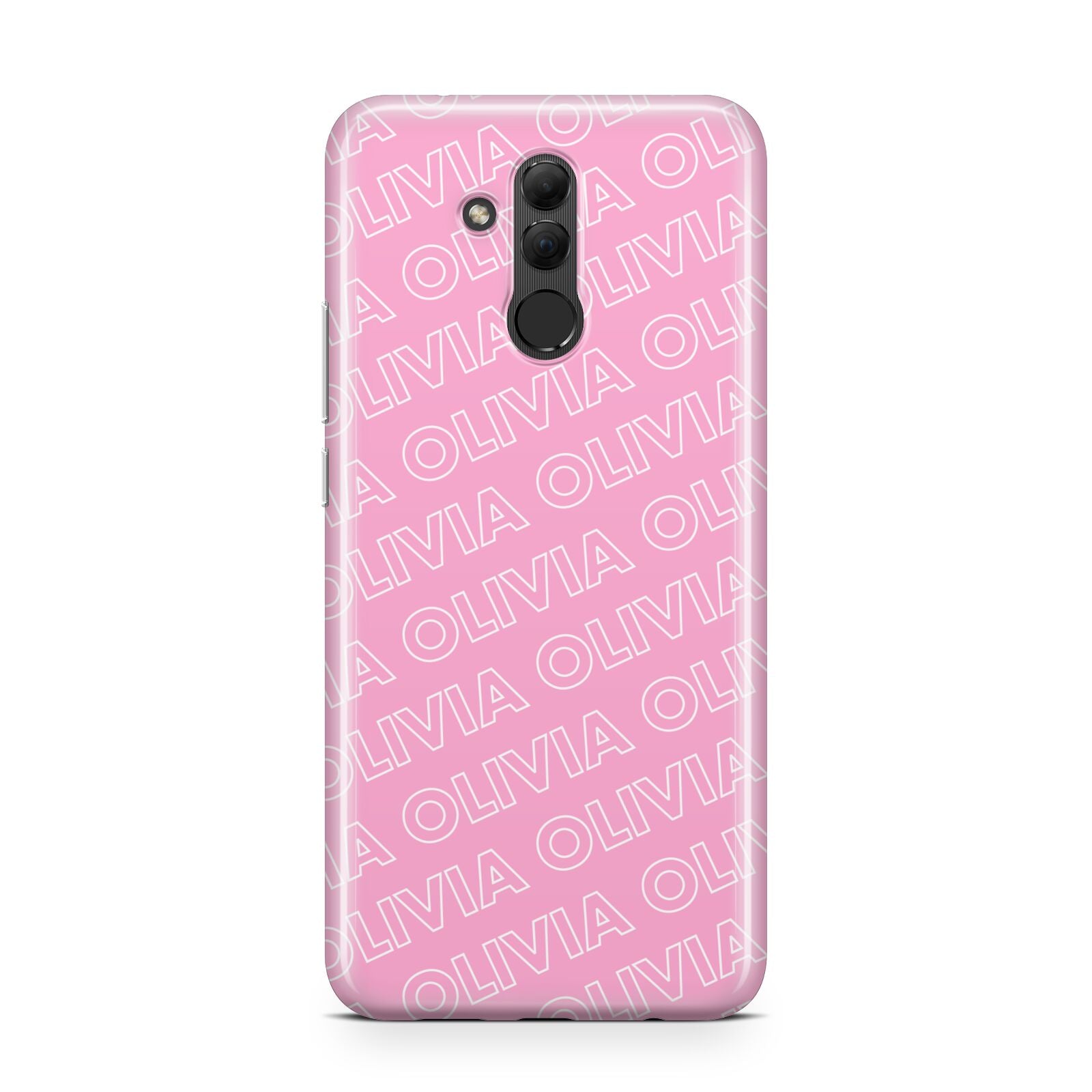 Personalised Pink Diagonal Name Huawei Mate 20 Lite