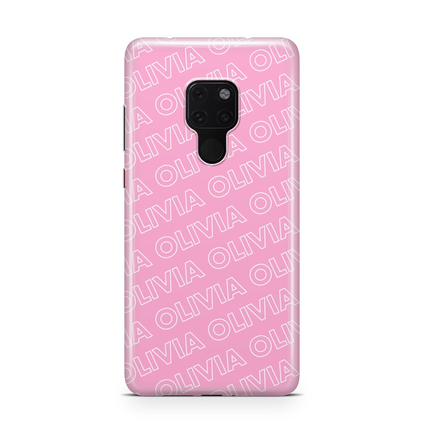 Personalised Pink Diagonal Name Huawei Mate 20 Phone Case