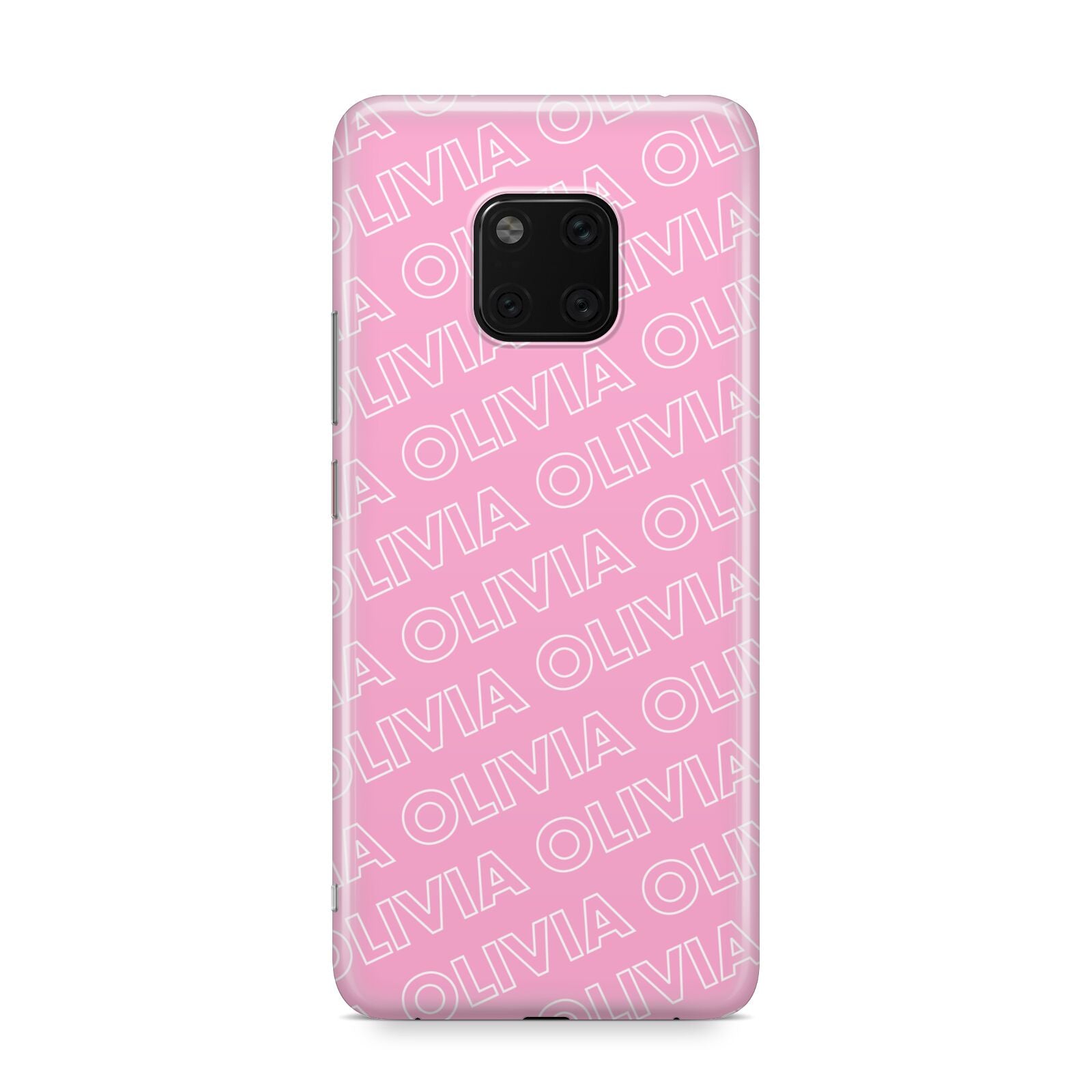 Personalised Pink Diagonal Name Huawei Mate 20 Pro Phone Case