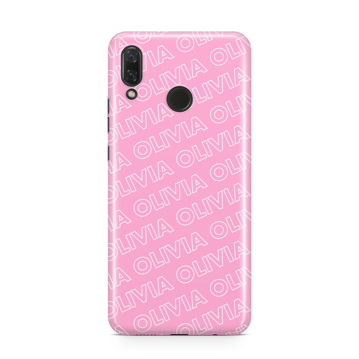 Personalised Pink Diagonal Name Huawei Nova 3 Phone Case