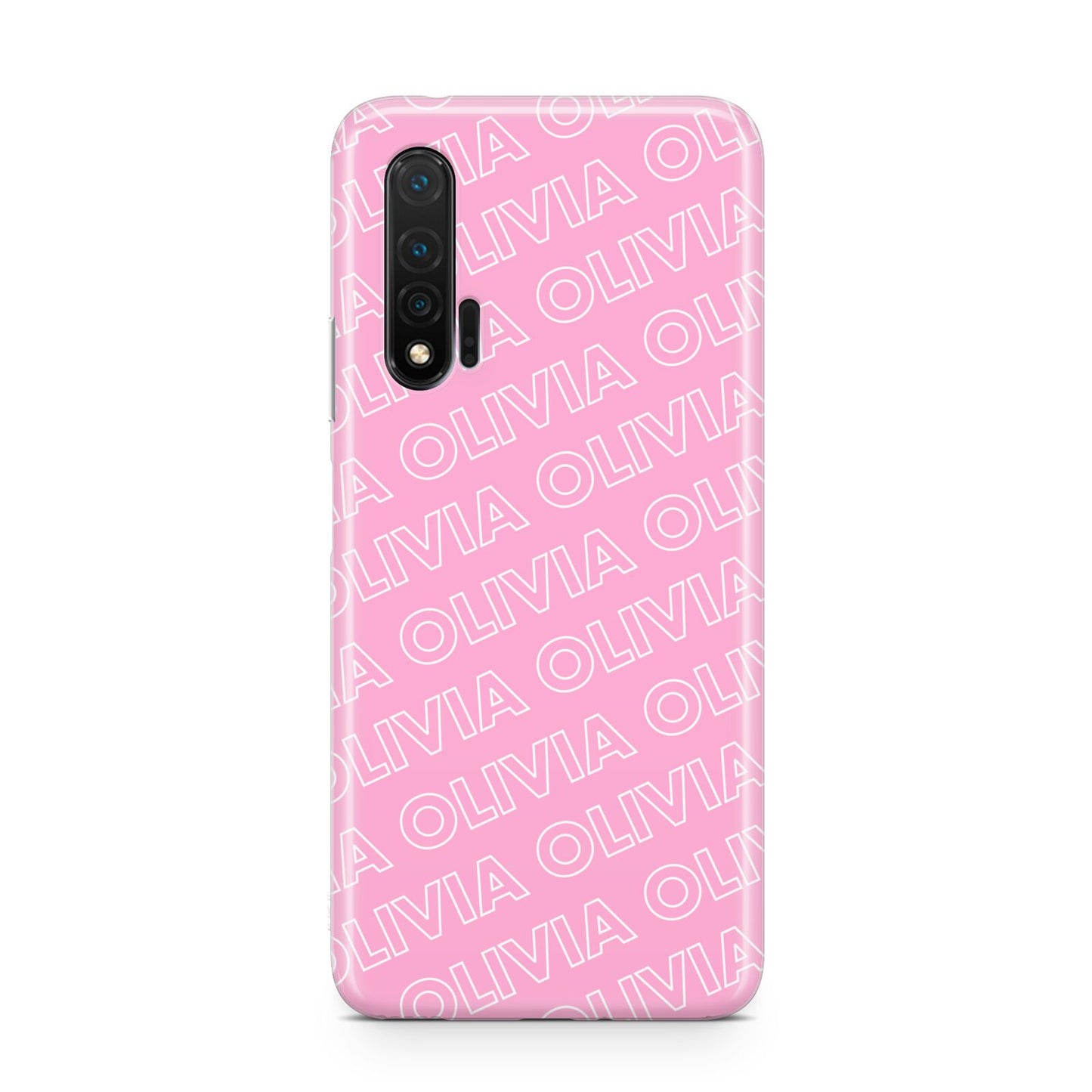 Personalised Pink Diagonal Name Huawei Nova 6 Phone Case