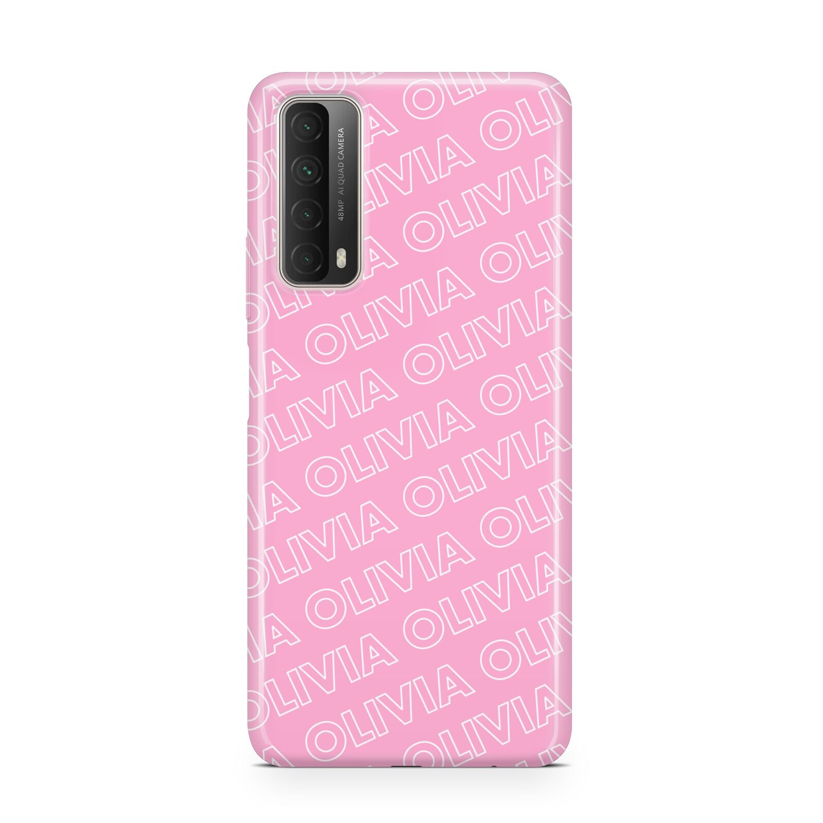 Personalised Pink Diagonal Name Huawei P Smart 2021