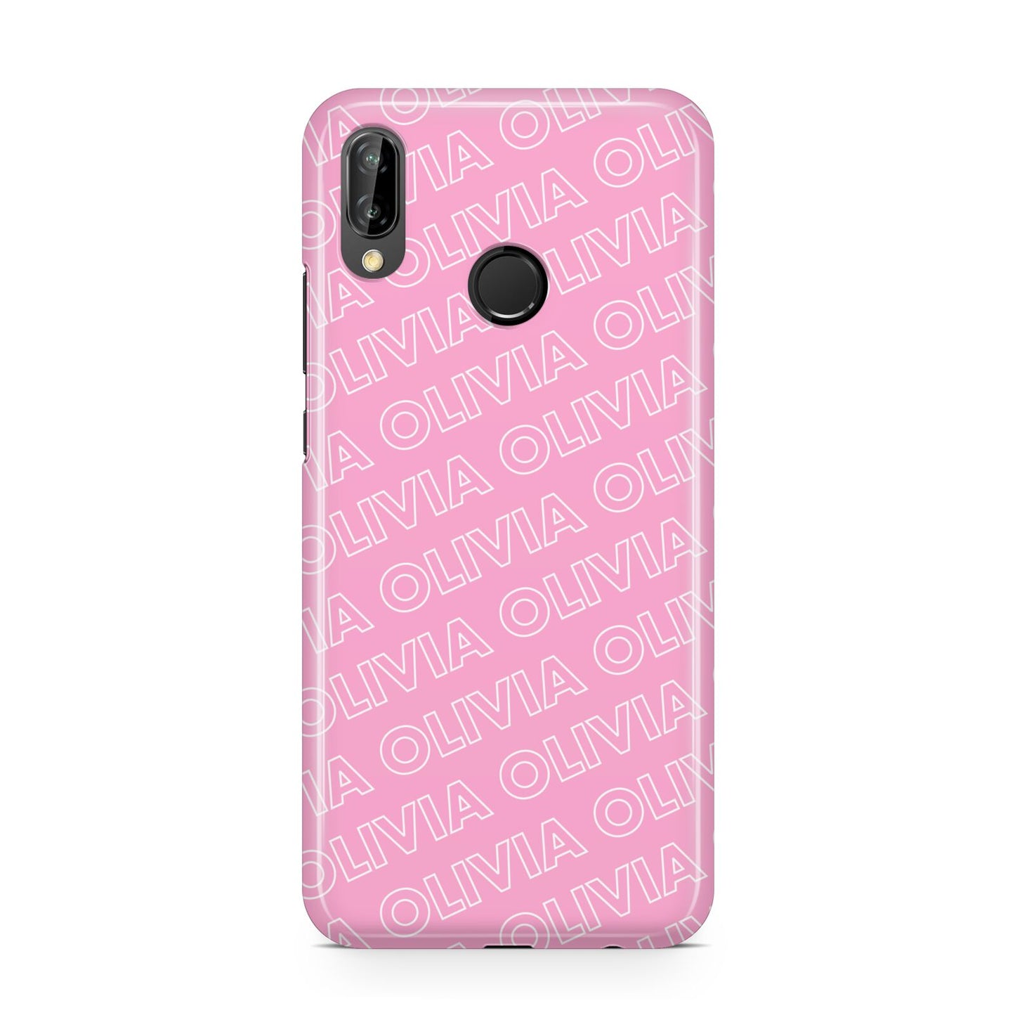 Personalised Pink Diagonal Name Huawei P20 Lite Phone Case