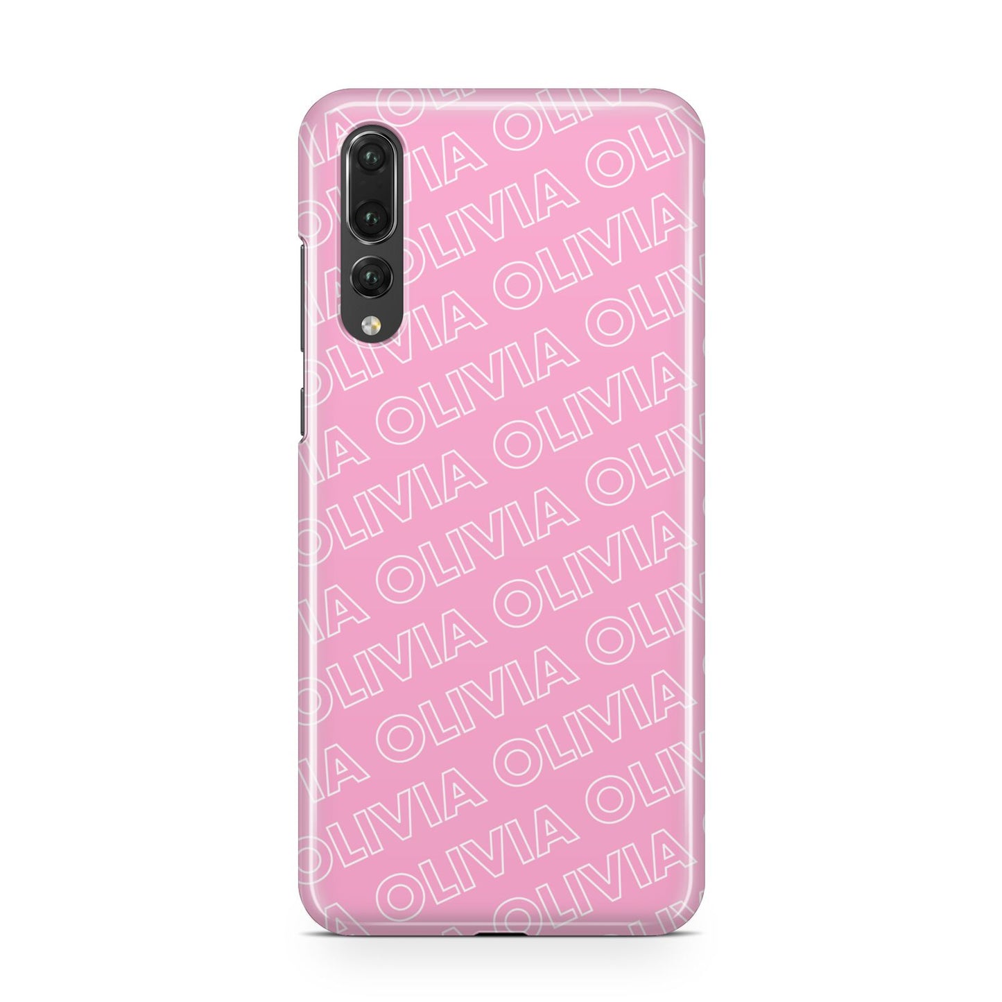 Personalised Pink Diagonal Name Huawei P20 Pro Phone Case