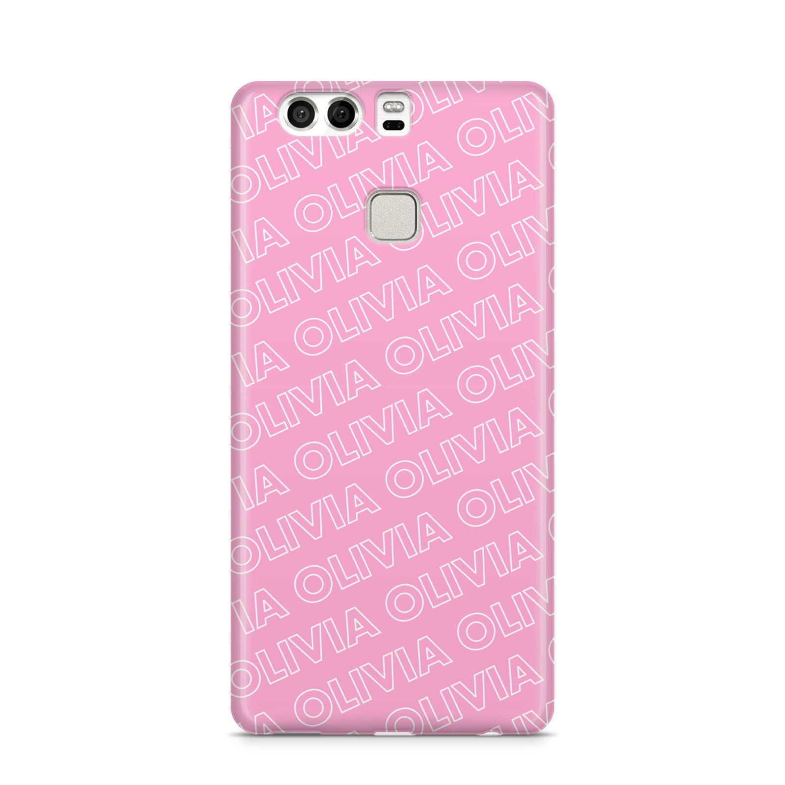 Personalised Pink Diagonal Name Huawei P9 Case