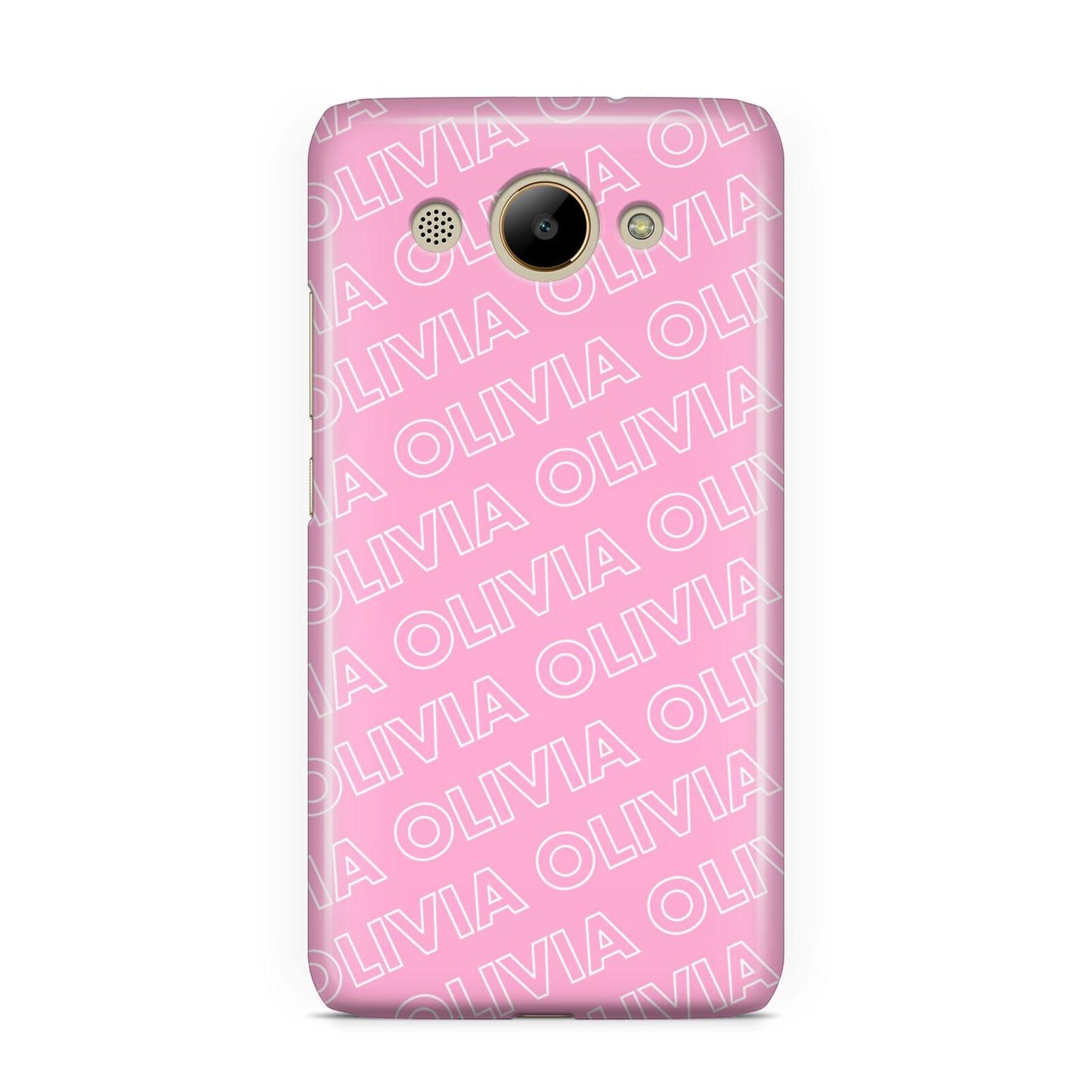 Personalised Pink Diagonal Name Huawei Y3 2017