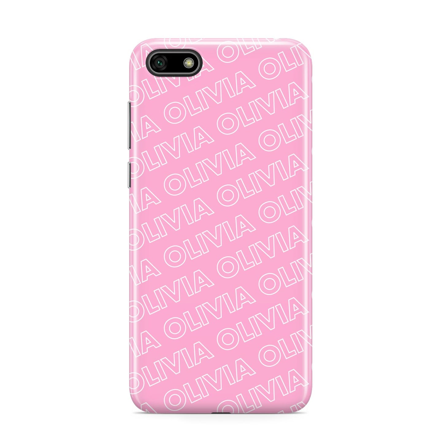 Personalised Pink Diagonal Name Huawei Y5 Prime 2018 Phone Case