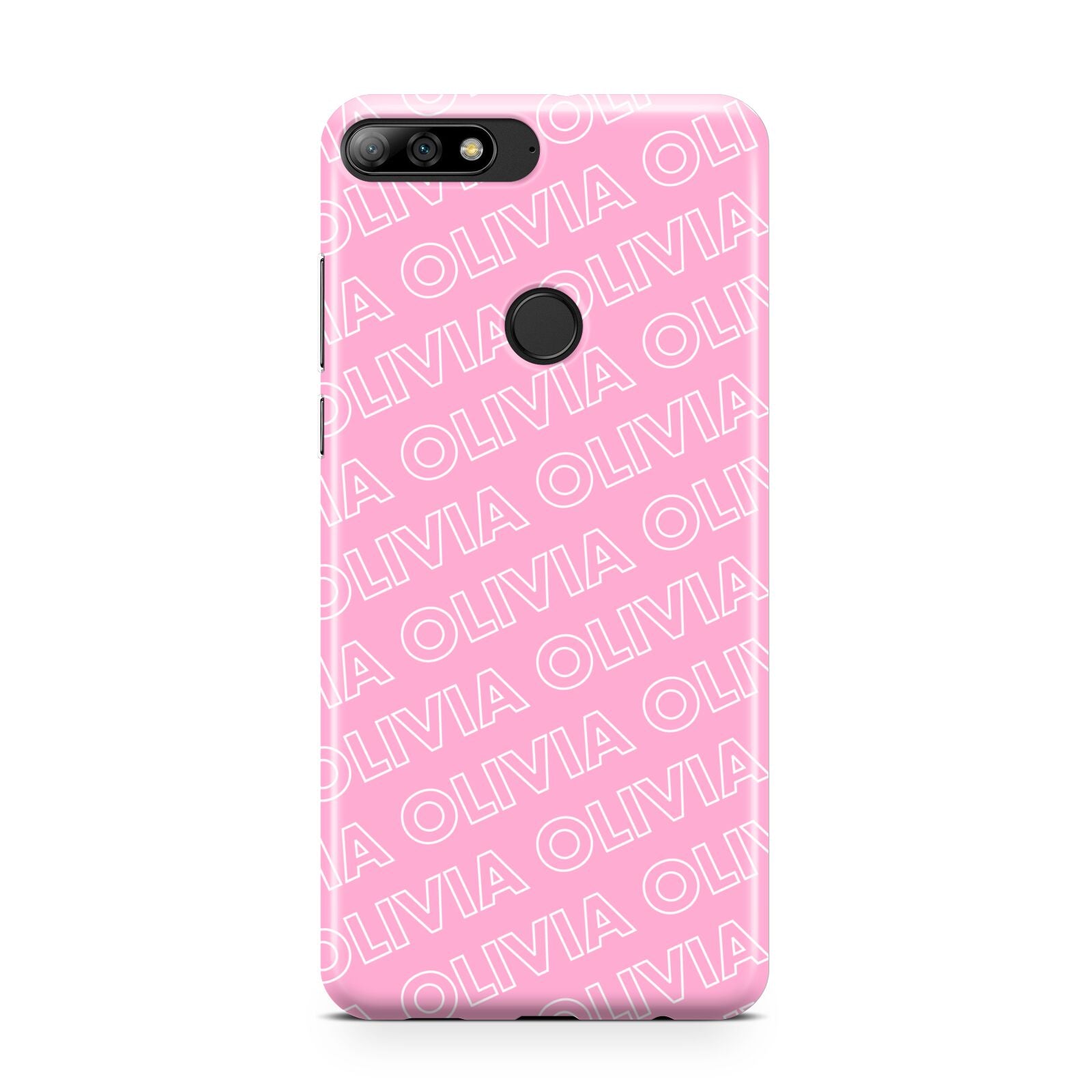 Personalised Pink Diagonal Name Huawei Y7 2018