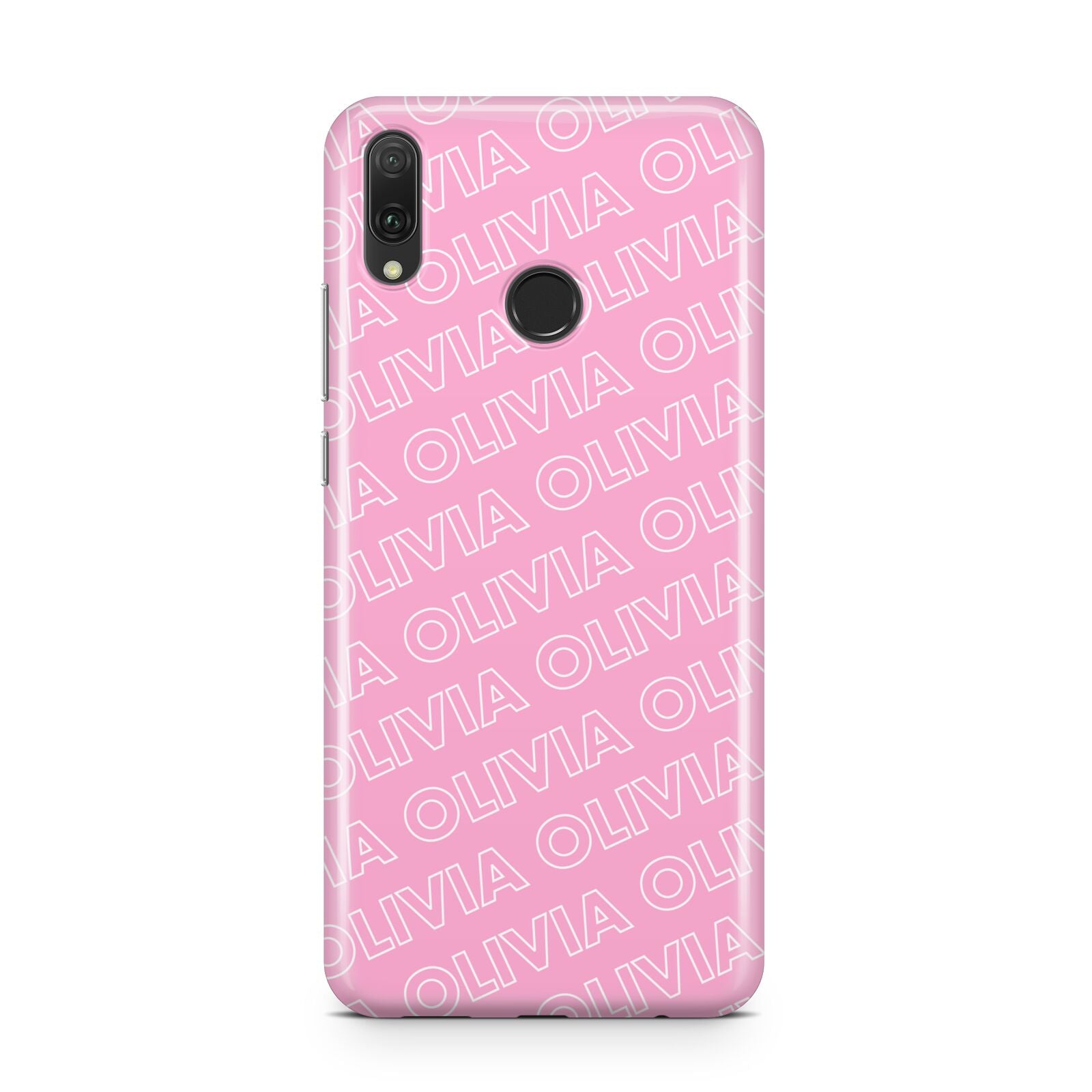 Personalised Pink Diagonal Name Huawei Y9 2019