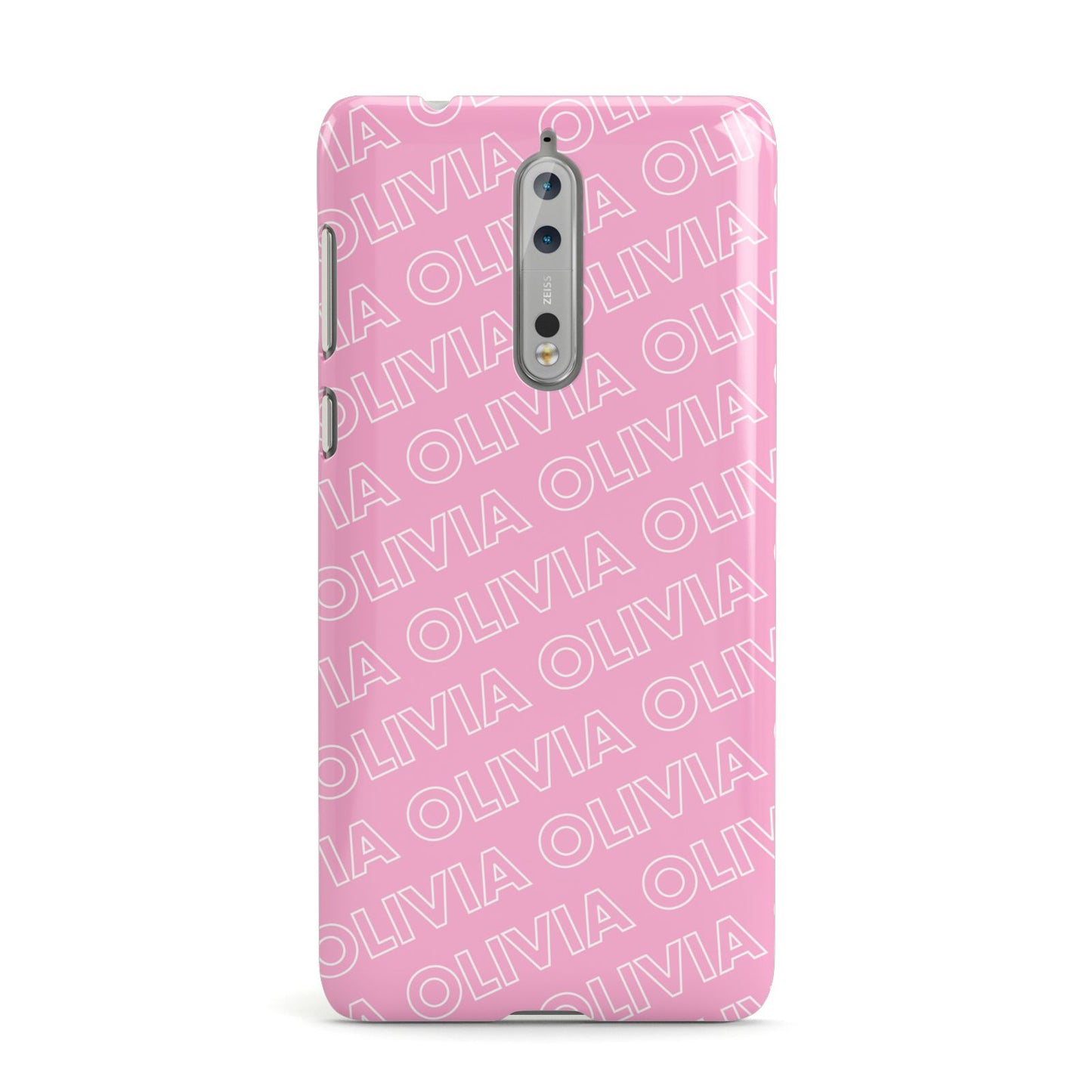 Personalised Pink Diagonal Name Nokia Case