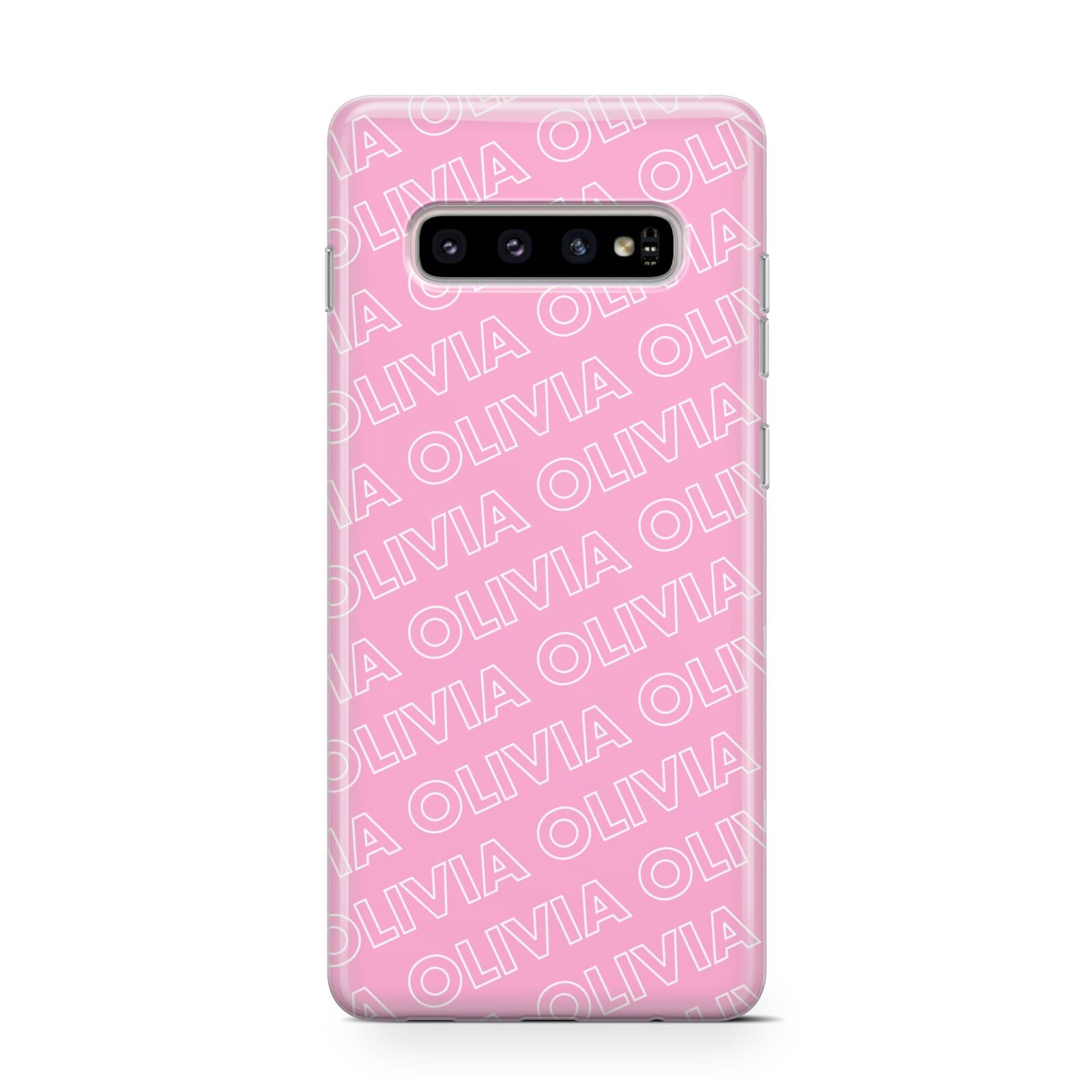 Personalised Pink Diagonal Name Protective Samsung Galaxy Case