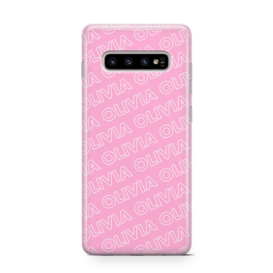 Personalised Pink Diagonal Name Protective Samsung Galaxy Case