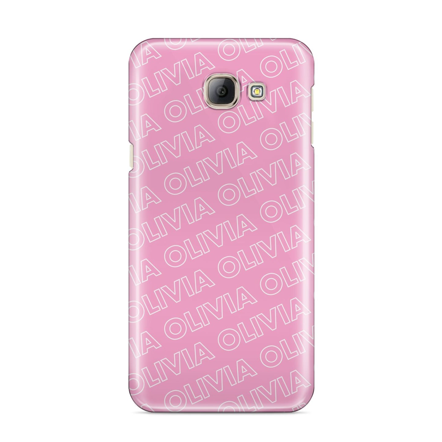 Personalised Pink Diagonal Name Samsung Galaxy A8 2016 Case