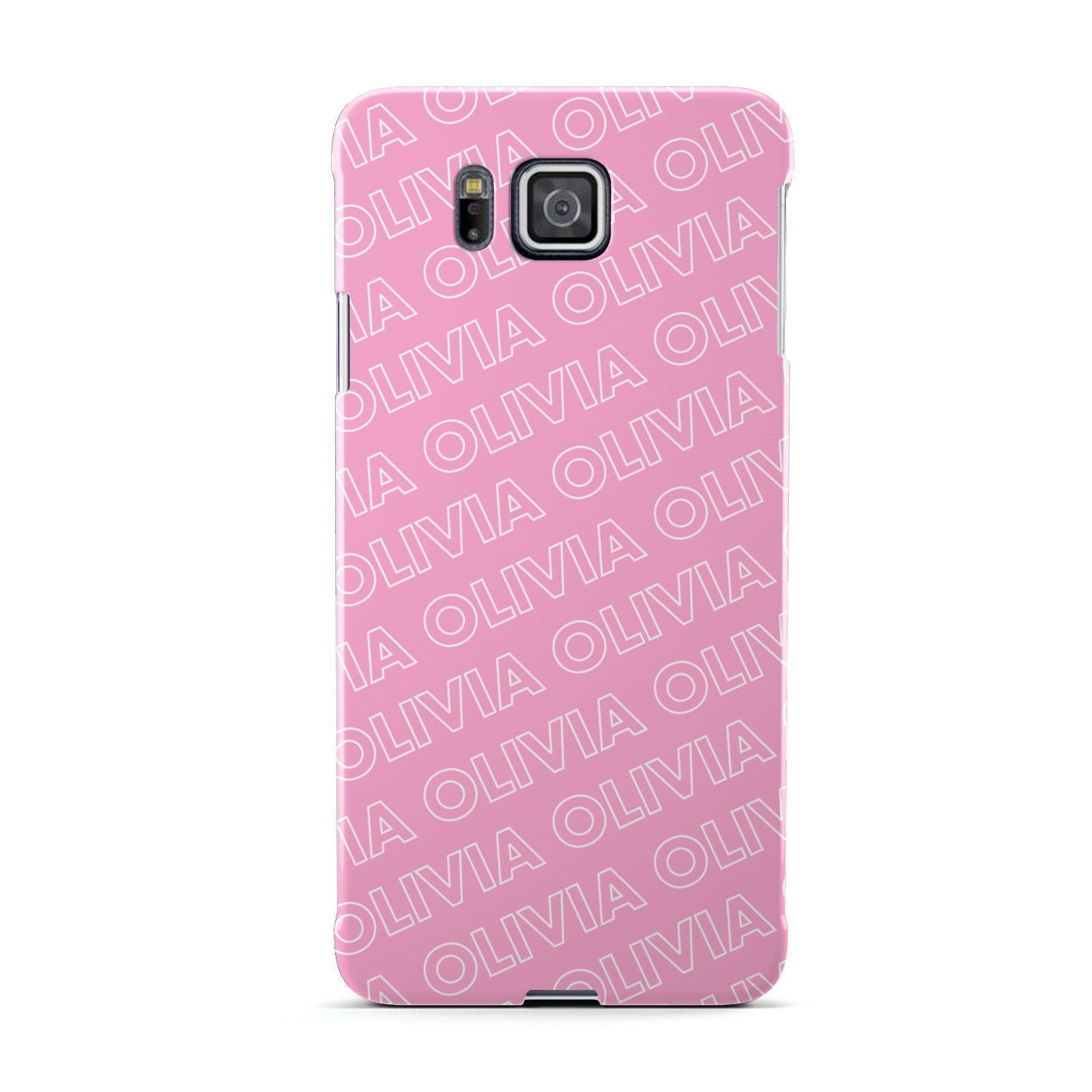 Personalised Pink Diagonal Name Samsung Galaxy Alpha Case