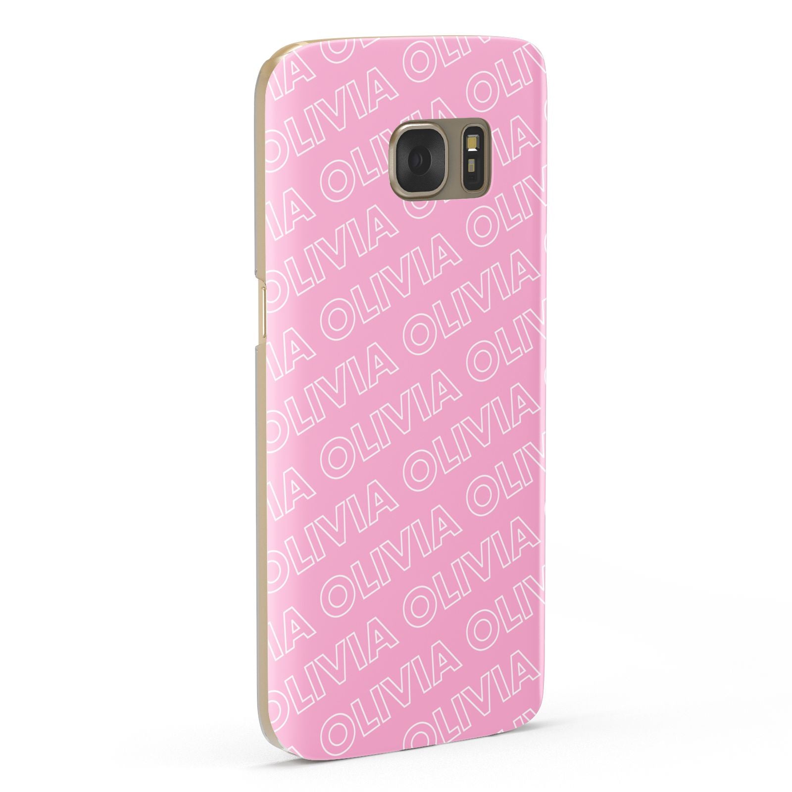 Personalised Pink Diagonal Name Samsung Galaxy Case Fourty Five Degrees