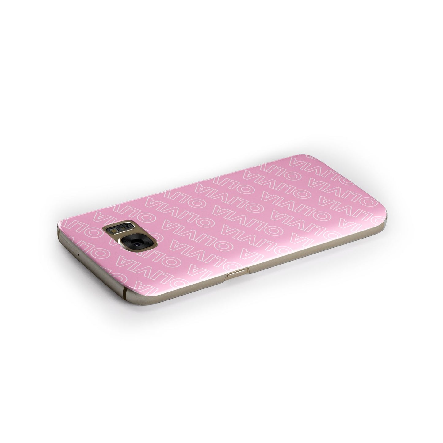 Personalised Pink Diagonal Name Samsung Galaxy Case Side Close Up