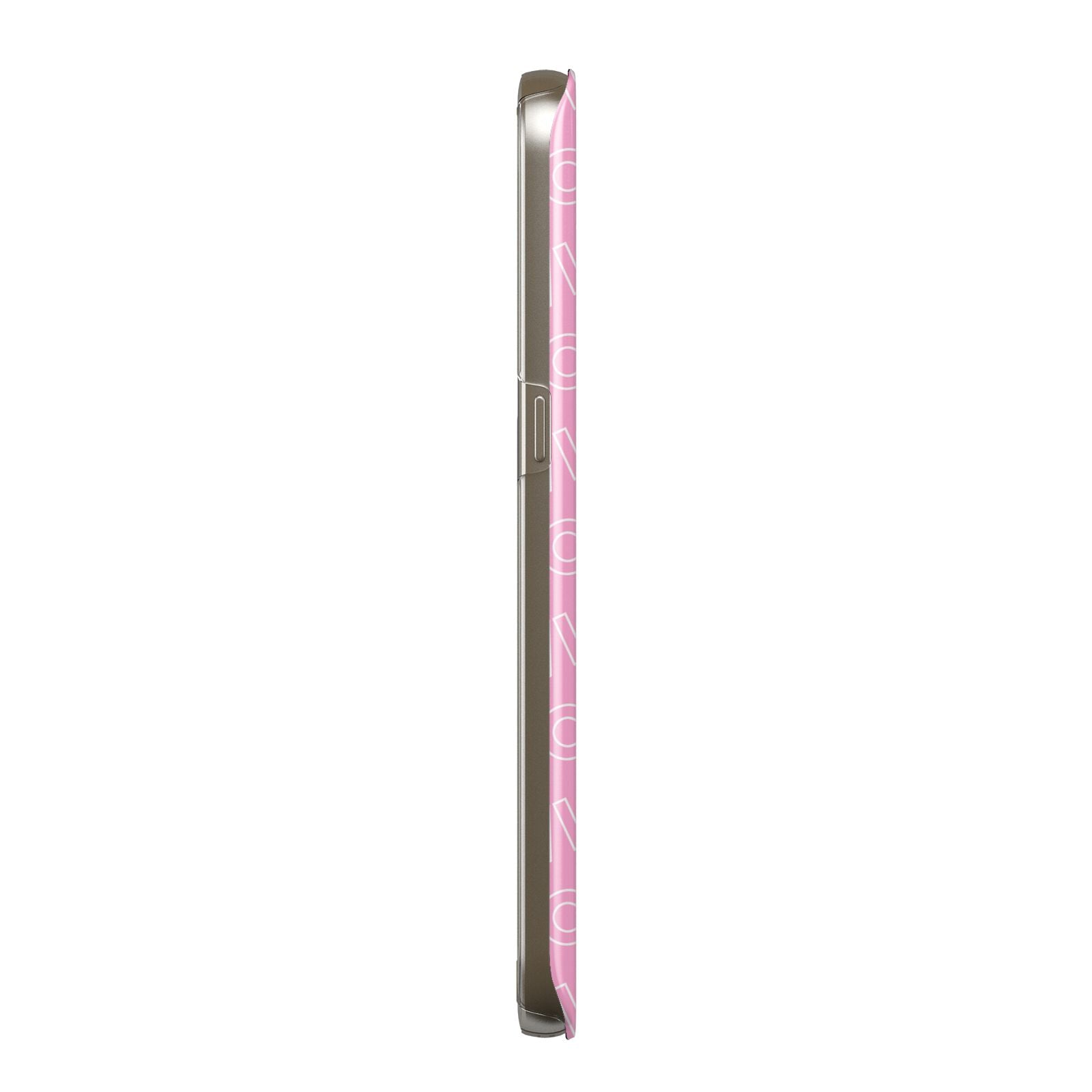 Personalised Pink Diagonal Name Samsung Galaxy Case Side View