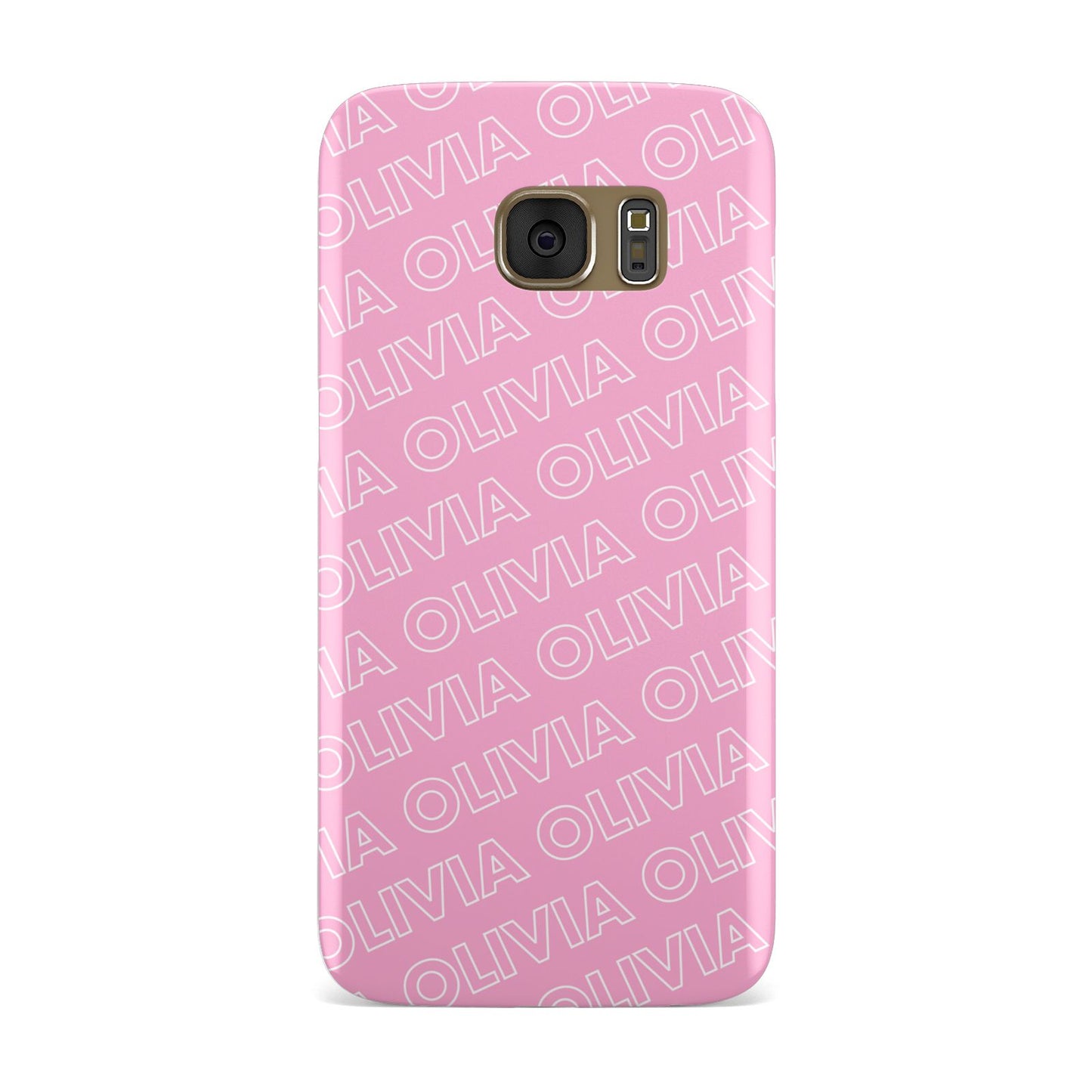 Personalised Pink Diagonal Name Samsung Galaxy Case