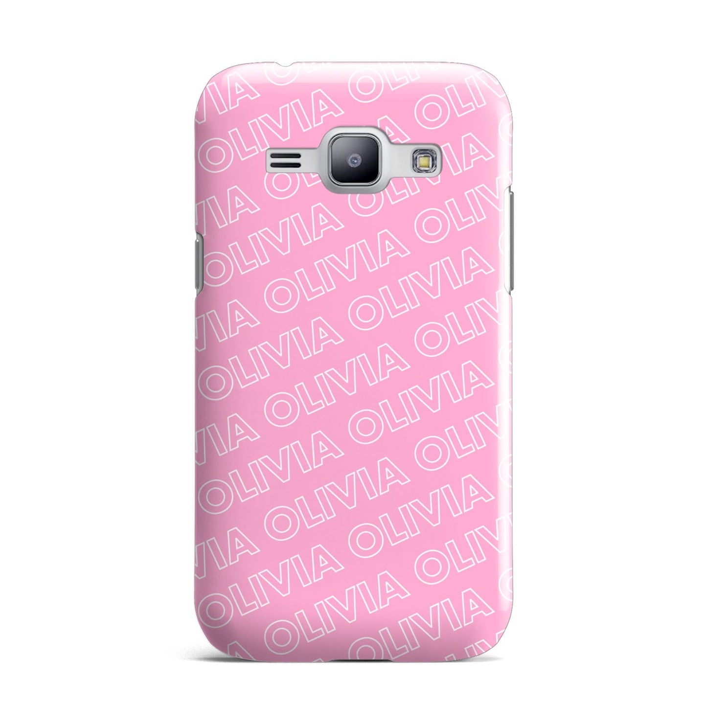 Personalised Pink Diagonal Name Samsung Galaxy J1 2015 Case