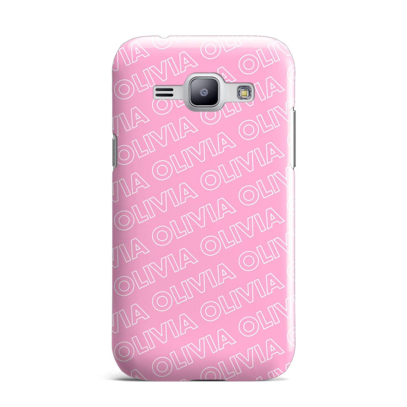 Personalised Pink Diagonal Name Samsung Galaxy J1 2015 Case