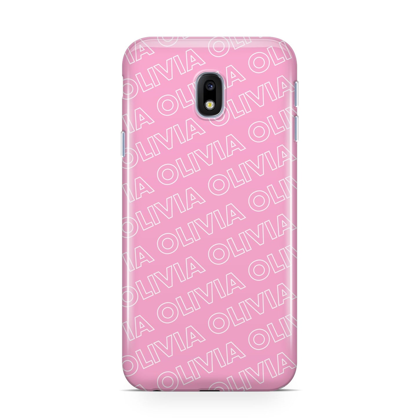 Personalised Pink Diagonal Name Samsung Galaxy J3 2017 Case