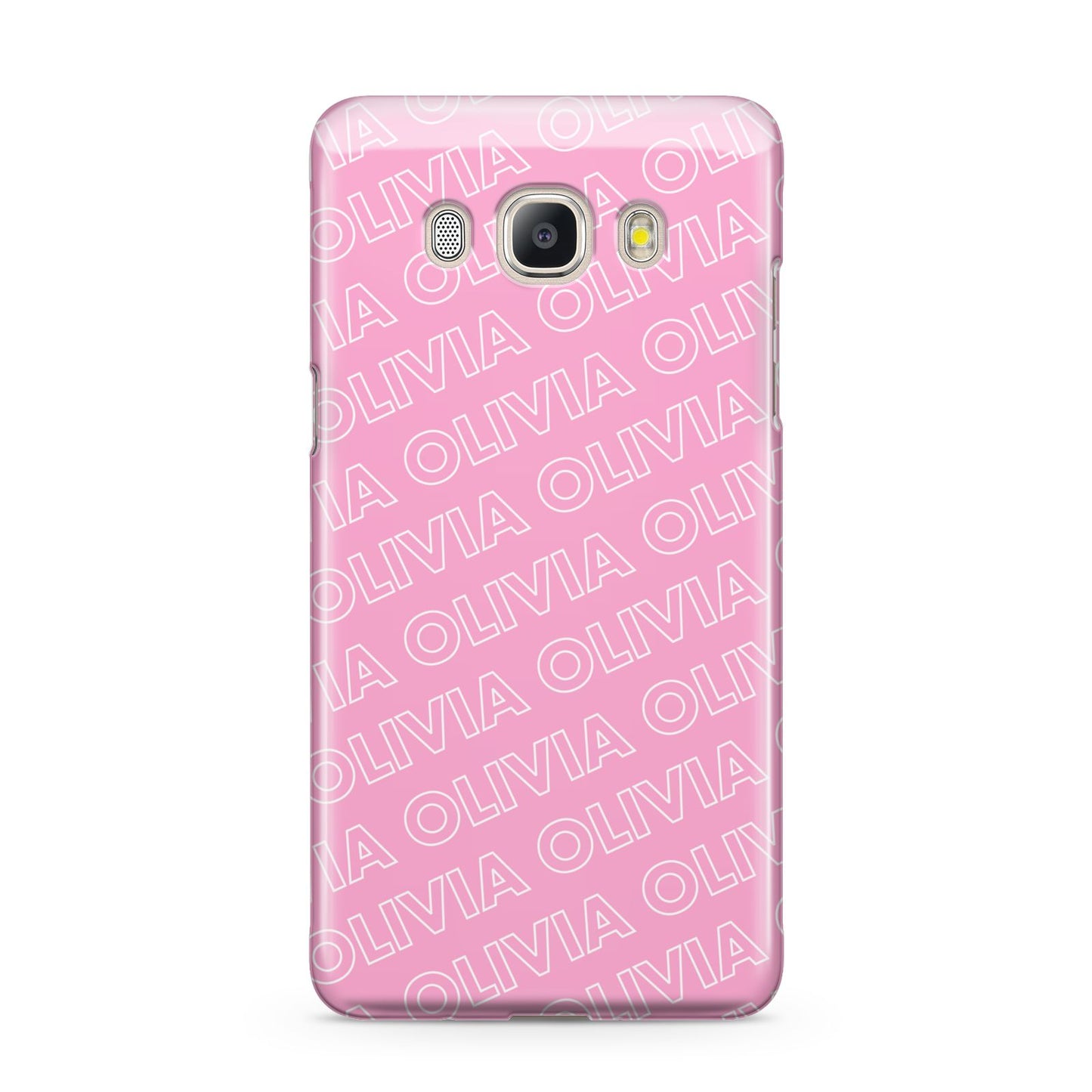 Personalised Pink Diagonal Name Samsung Galaxy J5 2016 Case