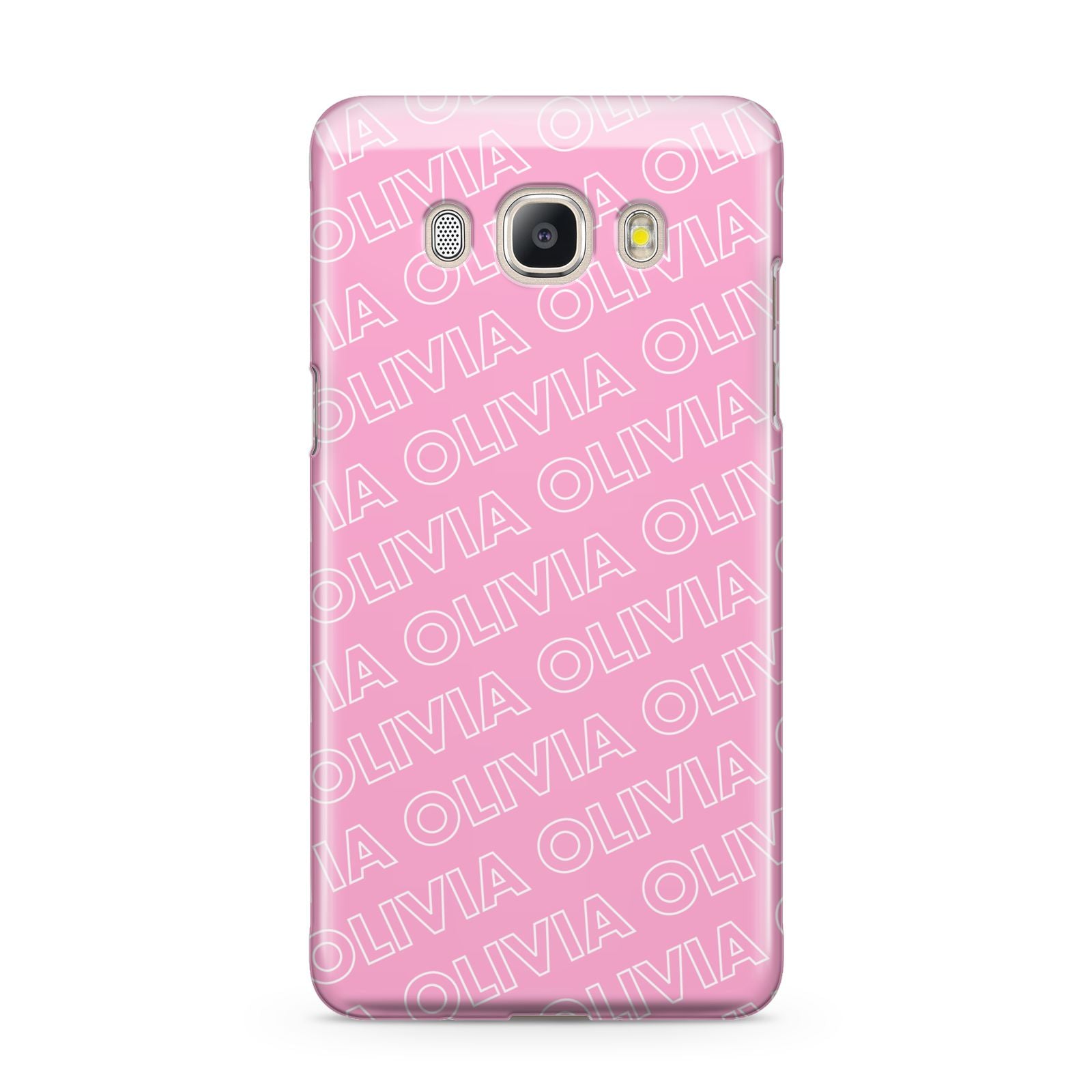 Personalised Pink Diagonal Name Samsung Galaxy J5 2016 Case