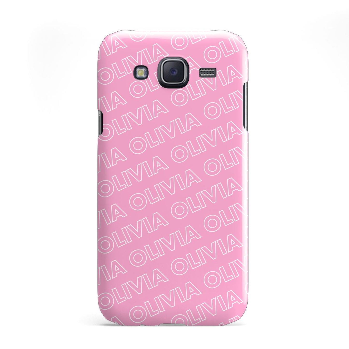 Personalised Pink Diagonal Name Samsung Galaxy J5 Case