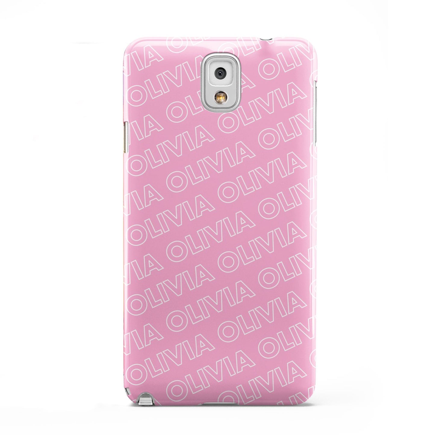 Personalised Pink Diagonal Name Samsung Galaxy Note 3 Case