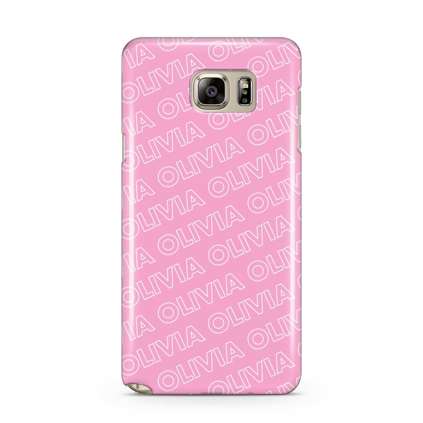 Personalised Pink Diagonal Name Samsung Galaxy Note 5 Case