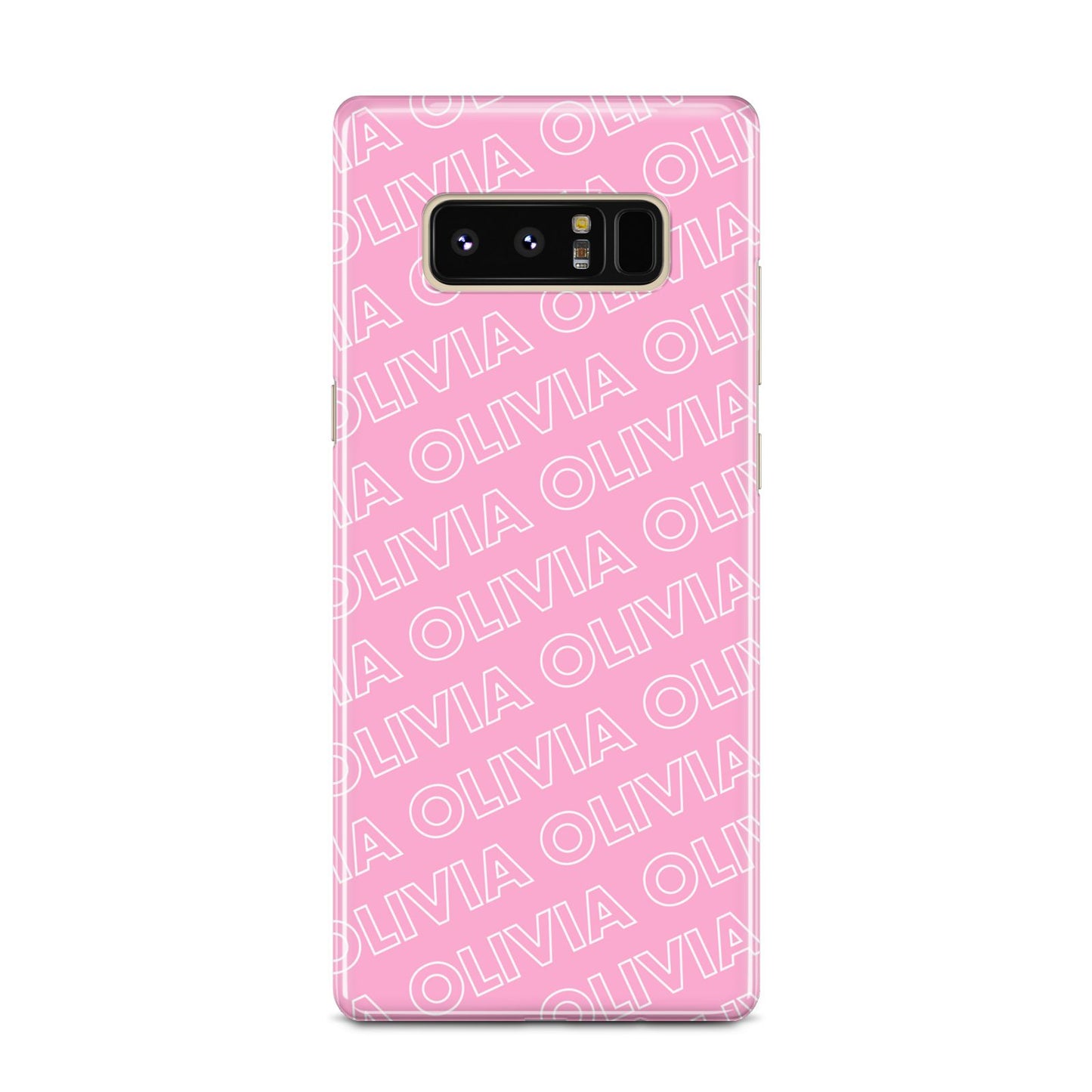 Personalised Pink Diagonal Name Samsung Galaxy Note 8 Case