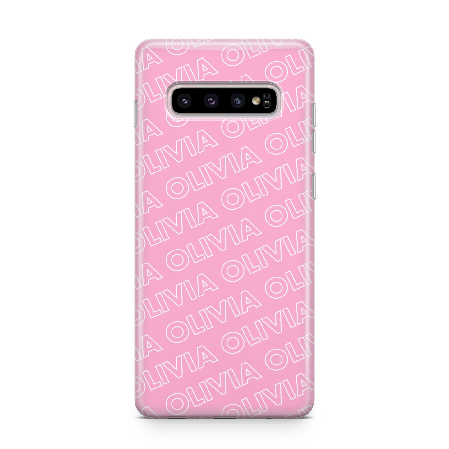 Personalised Pink Diagonal Name Samsung Galaxy S10 Plus Case