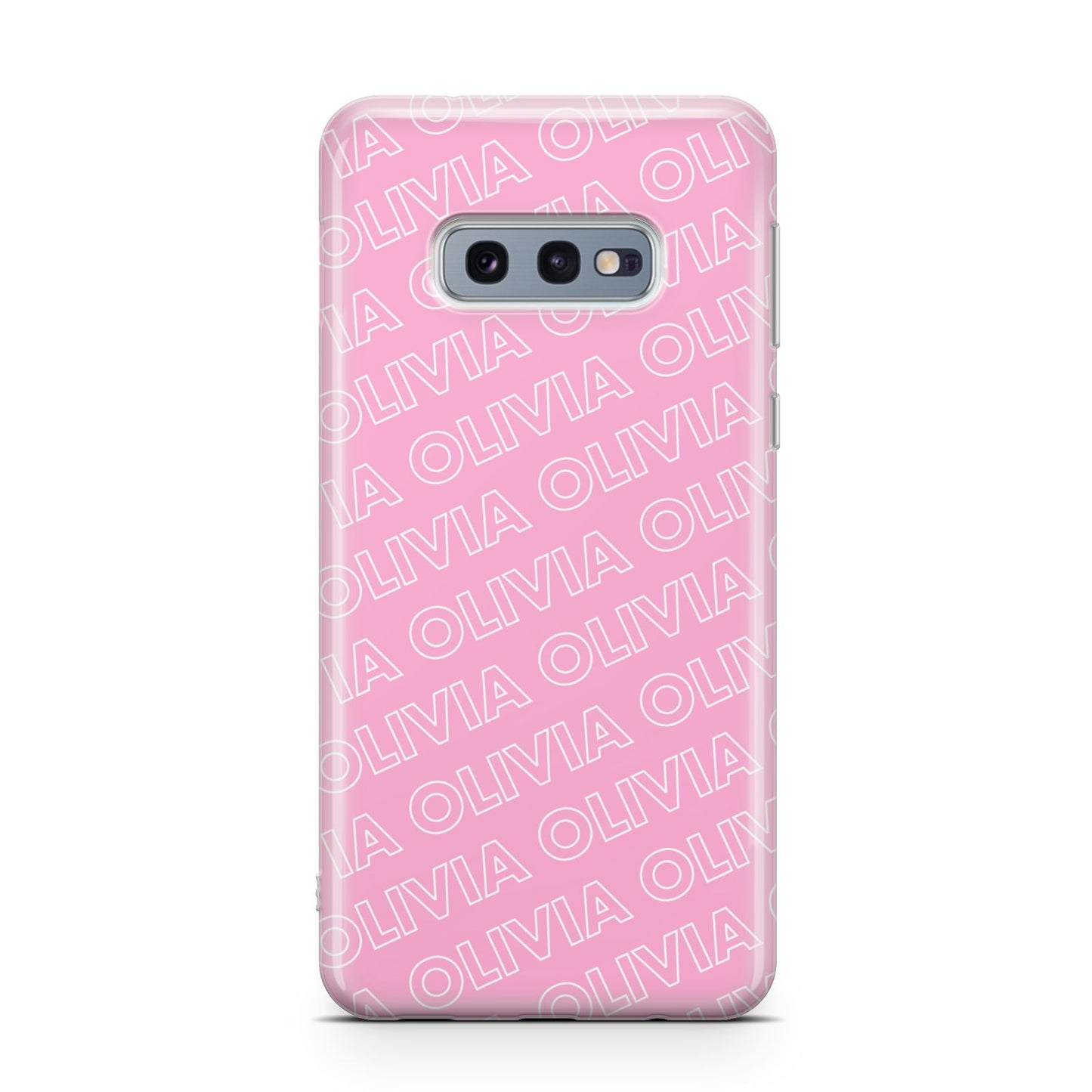 Personalised Pink Diagonal Name Samsung Galaxy S10E Case